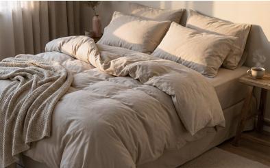 4 τεμάχια 200/220 εκ. Ranforce 100% βαμβάκι Σετ σεντόνια Plain Beige 4 τεμάχια 200/220 εκ. Ranforce 100% βαμβάκι