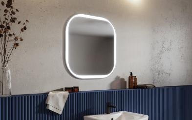 Καθρέφτης μπάνιου PVC  + LED   λευκό Καθρέφτης μπάνιου PVC  + LED   λευκό