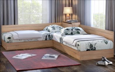 Γωνιακά κρεβάτια + στρώμα  82/190 Alpi Γωνιακά κρεβάτια+ μπαούλο + στρώμα  82/190