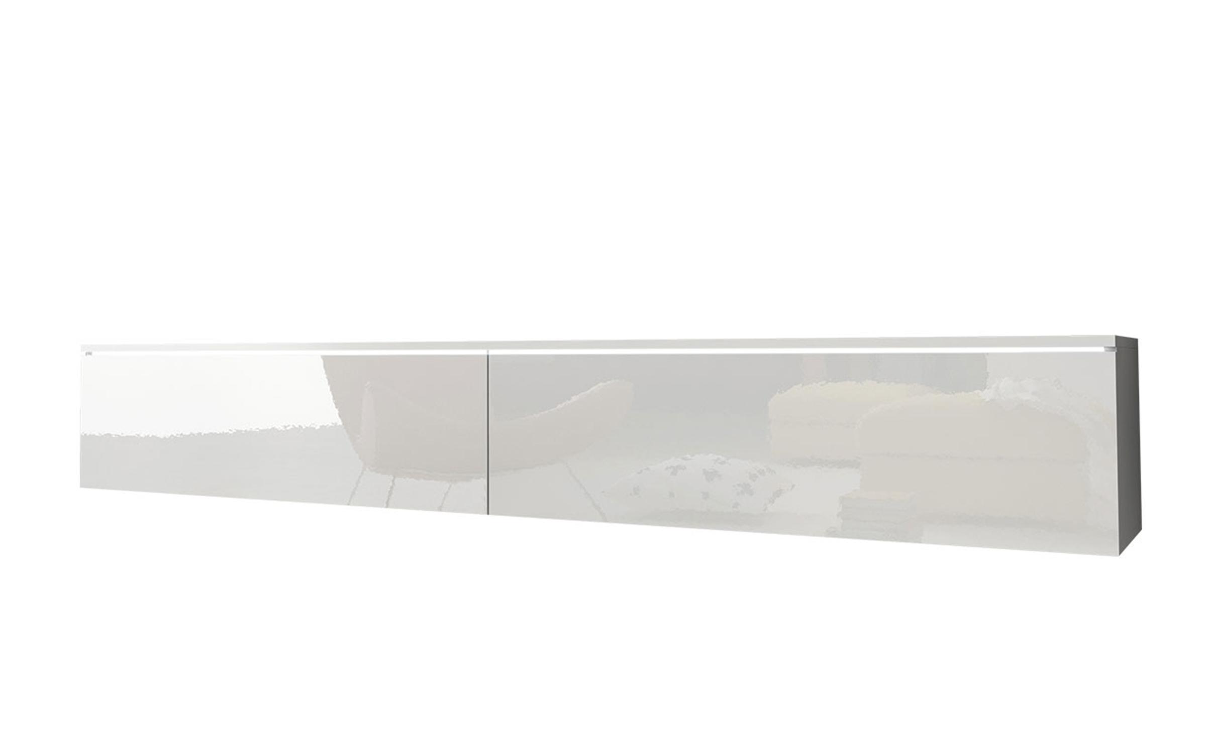 Έπιπλο TV Muza A + LED, λευκό + λευκό γυαλιστερό  3