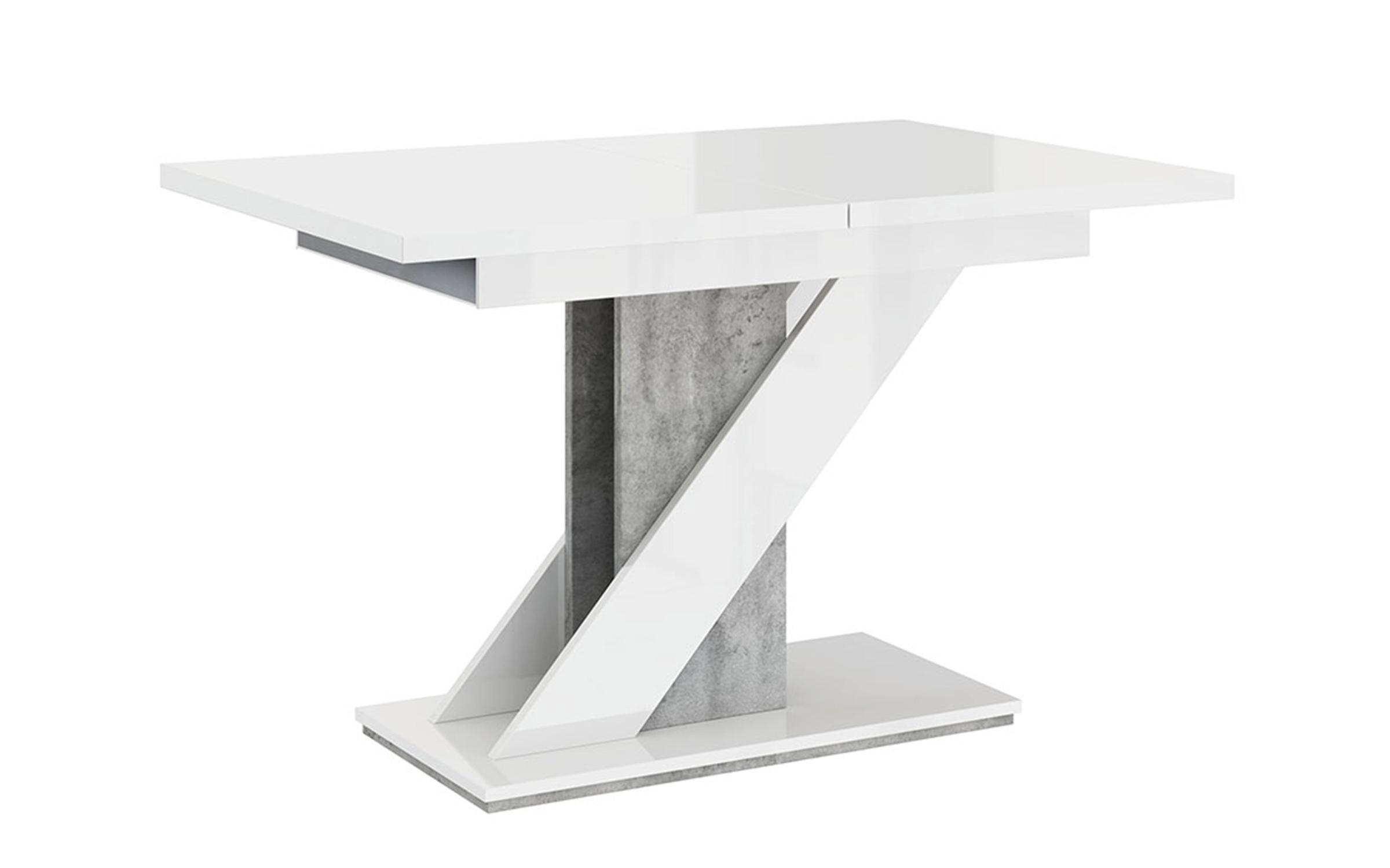 Τραπέζι Zet, λευκό γυαλιστερό + " μπετόν"  2