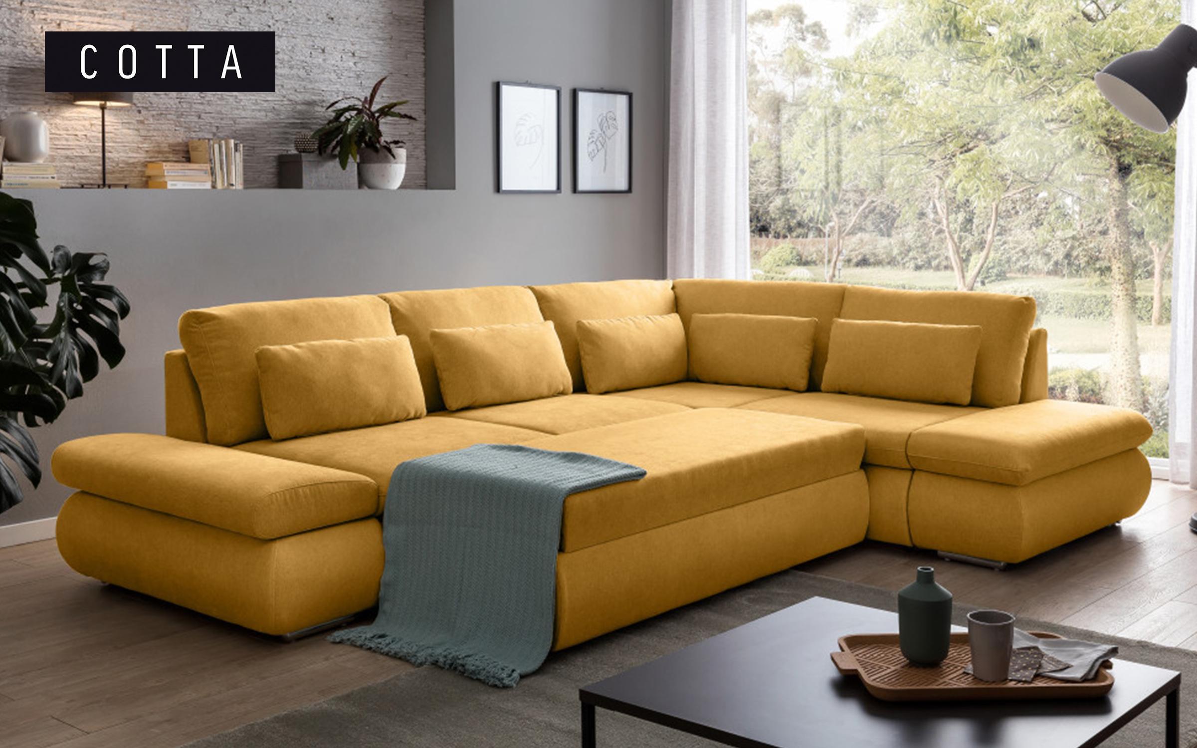 Γωνιακός καναπές – κρεβάτι Delmar, μουσταρδί  3