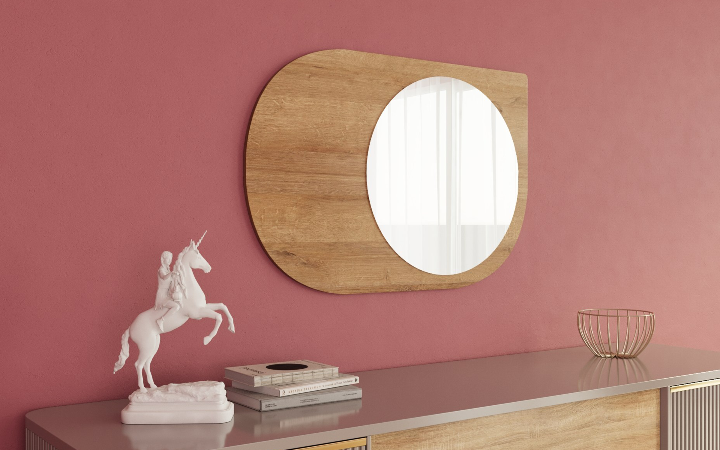 Καθρέφτης 60/90 Pubble, δρυς  2