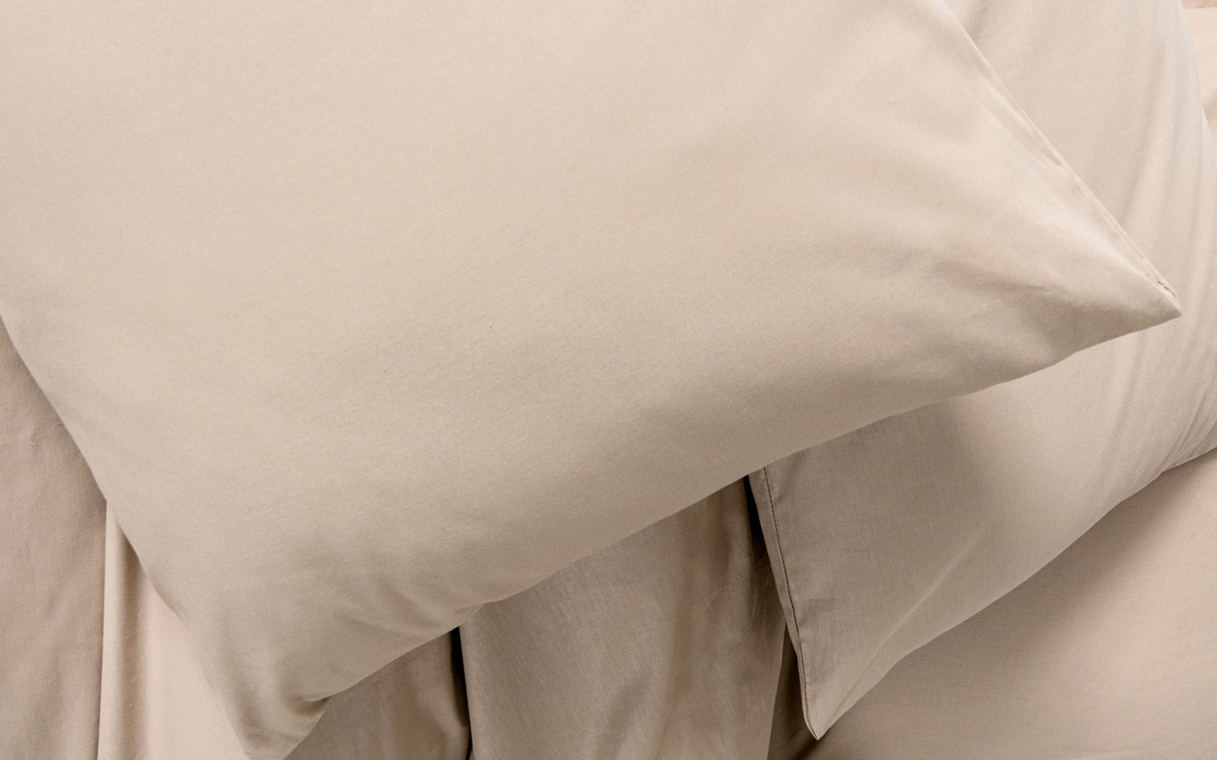 3 τεμάχια 160/220 εκ. Ranforce 100% βαμβάκι Σετ σεντόνια Plain Beige, μπεζ  2