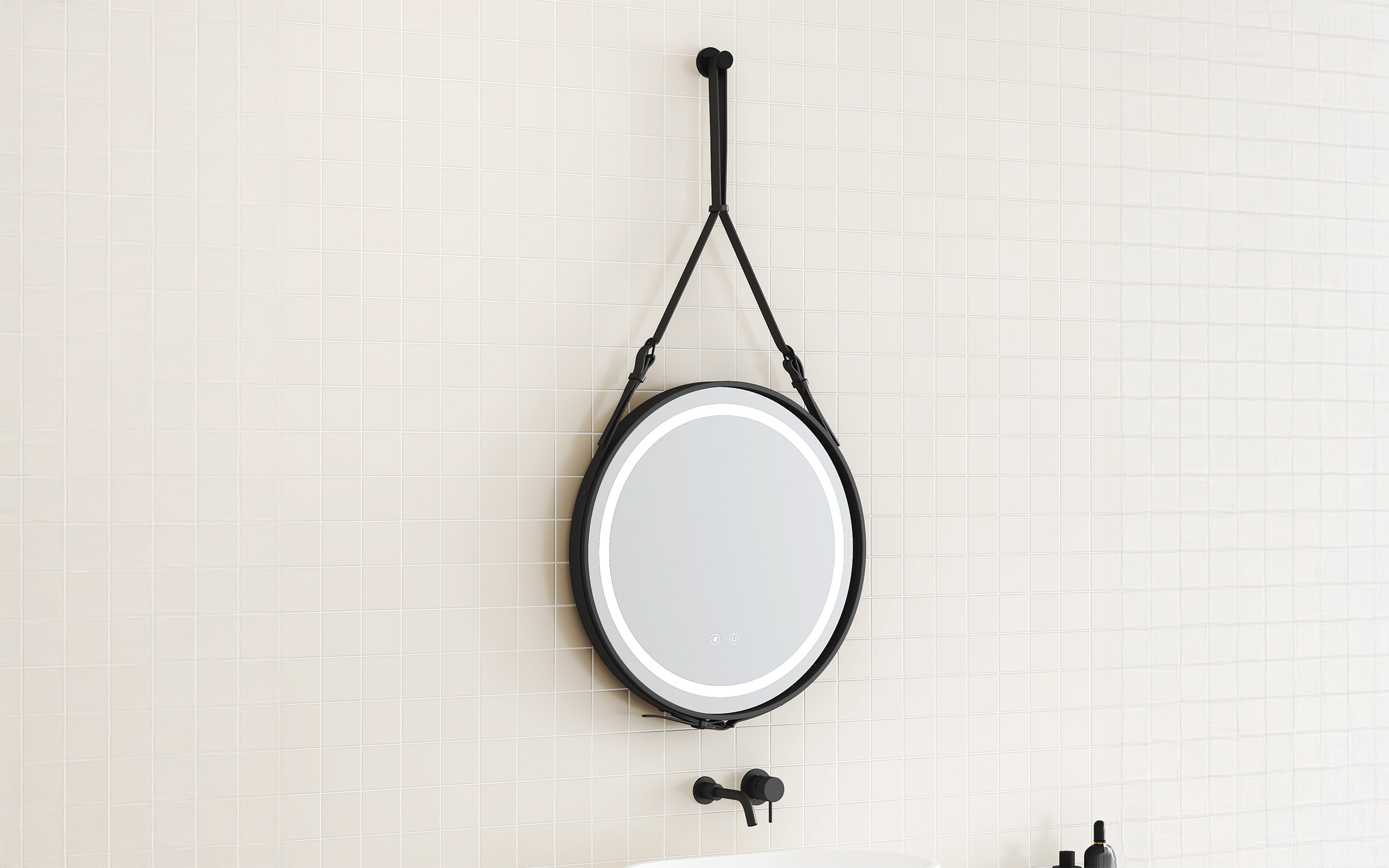 1398MB-80 Καθρέφτης  μπάνιου με LED, 80/80 cm  2