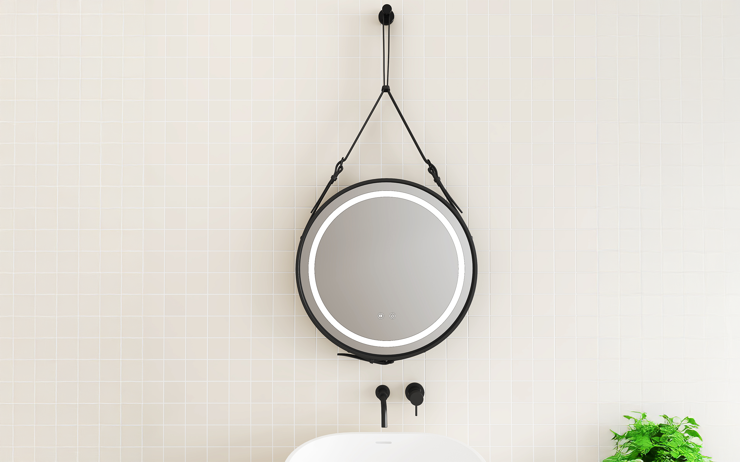 1398MB-60 Καθρέφτης  μπάνιου με LED, 60/60 cm  1