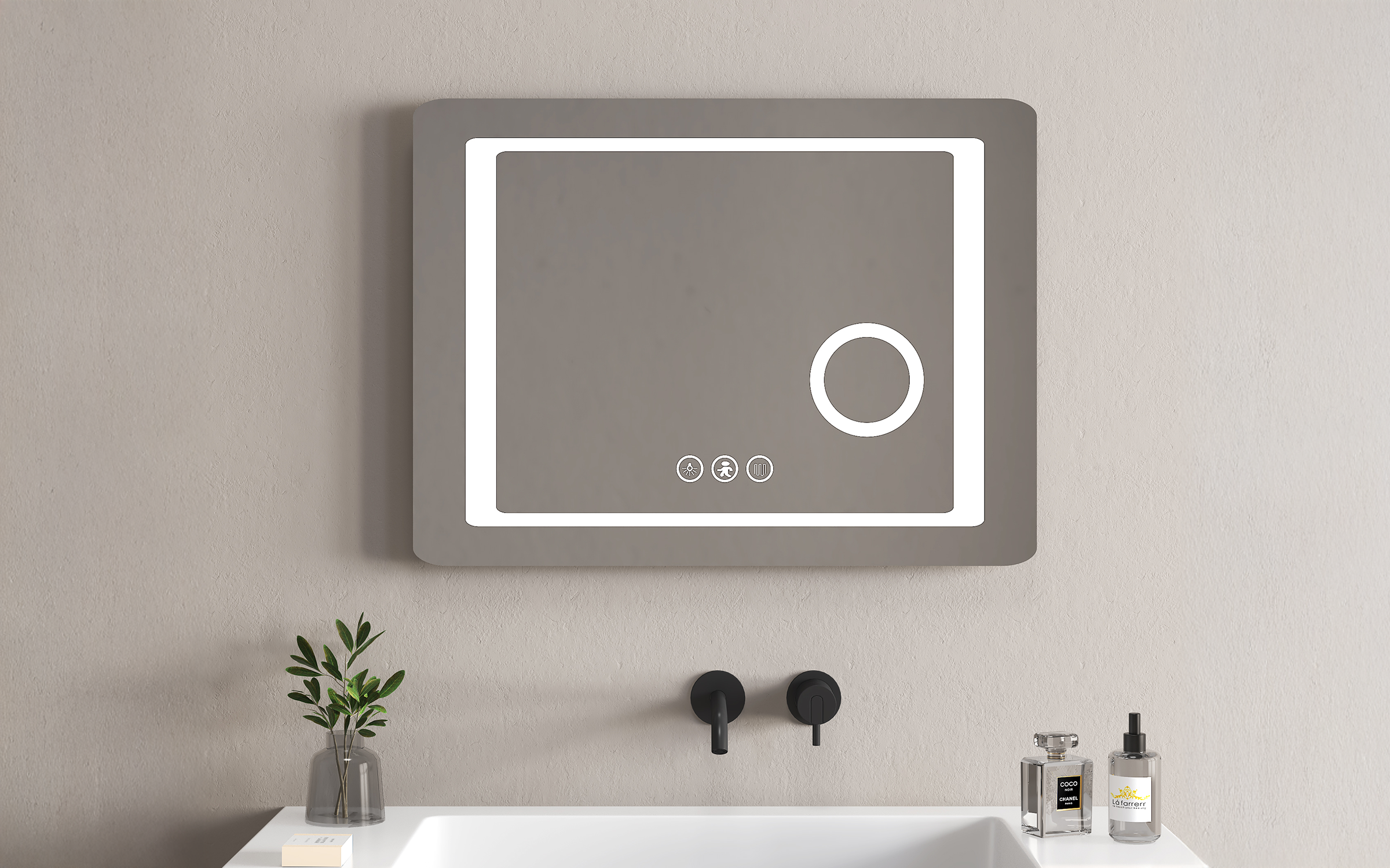 ICL 1596 Καθρέφτης  μπάνιου με LED, 60/80 cm  1