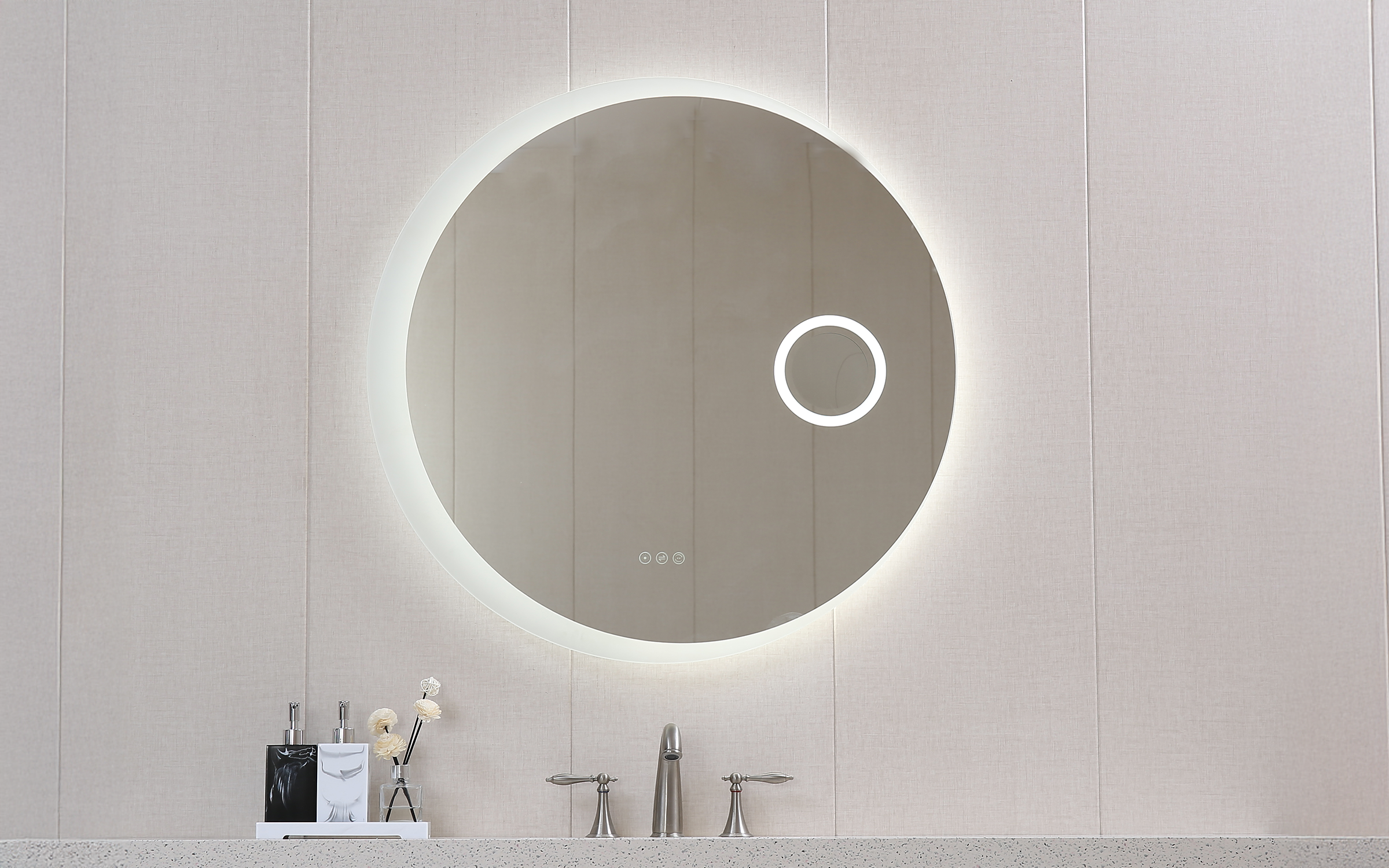 ICL 1813 Καθρέφτης  μπάνιου με LED, 90/90 cm  1