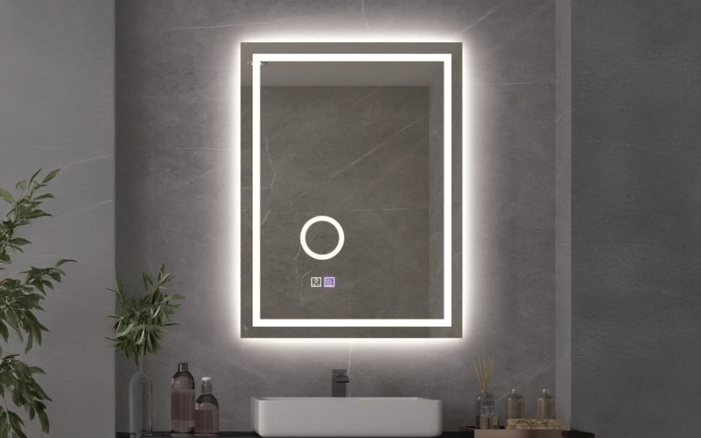 ICL 1828 Καθρέφτης  μπάνιου με LED, 60/80 cm  1