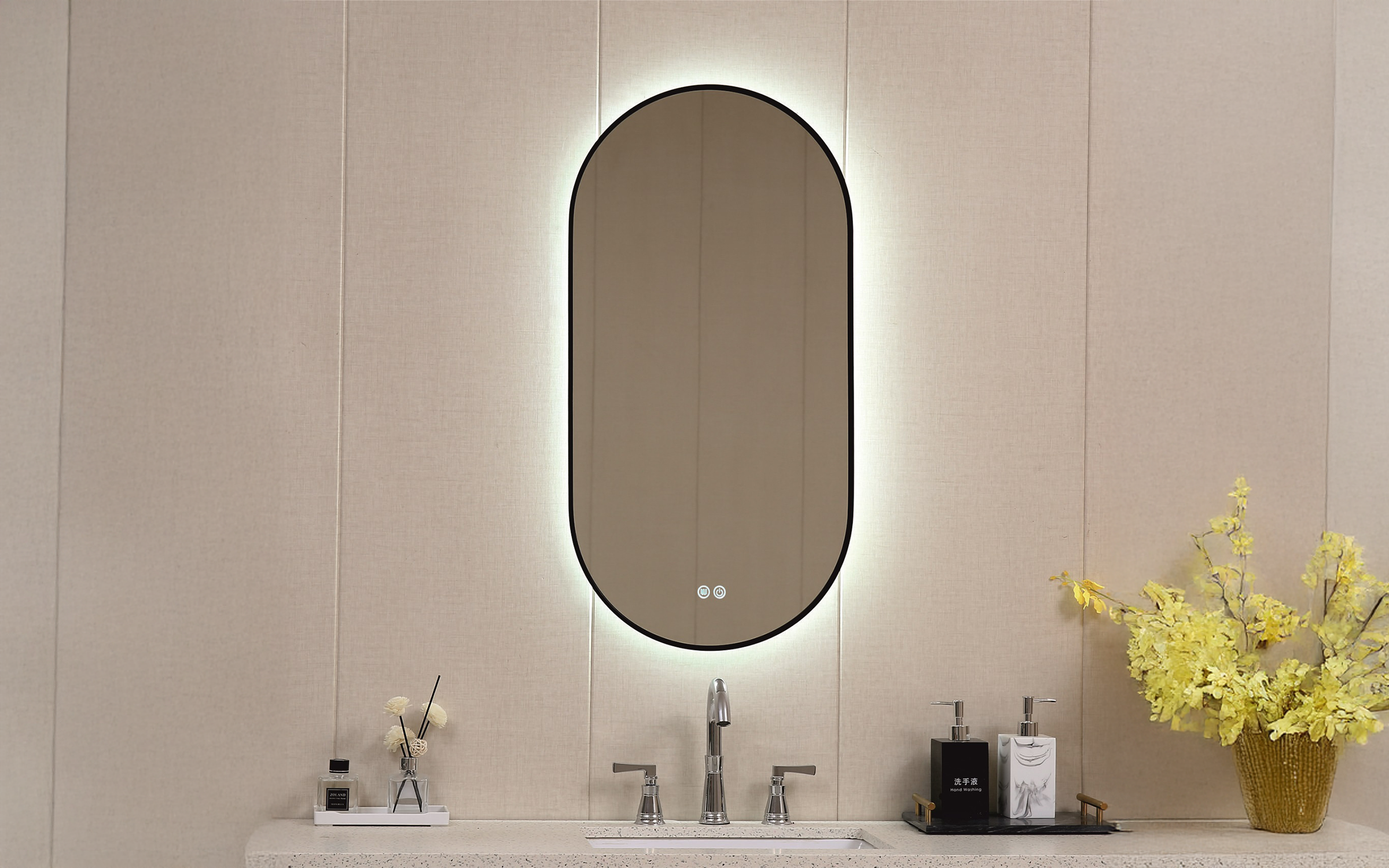 1850/45 Καθρέφτης  μπάνιου με LED, 45/90 cm  1