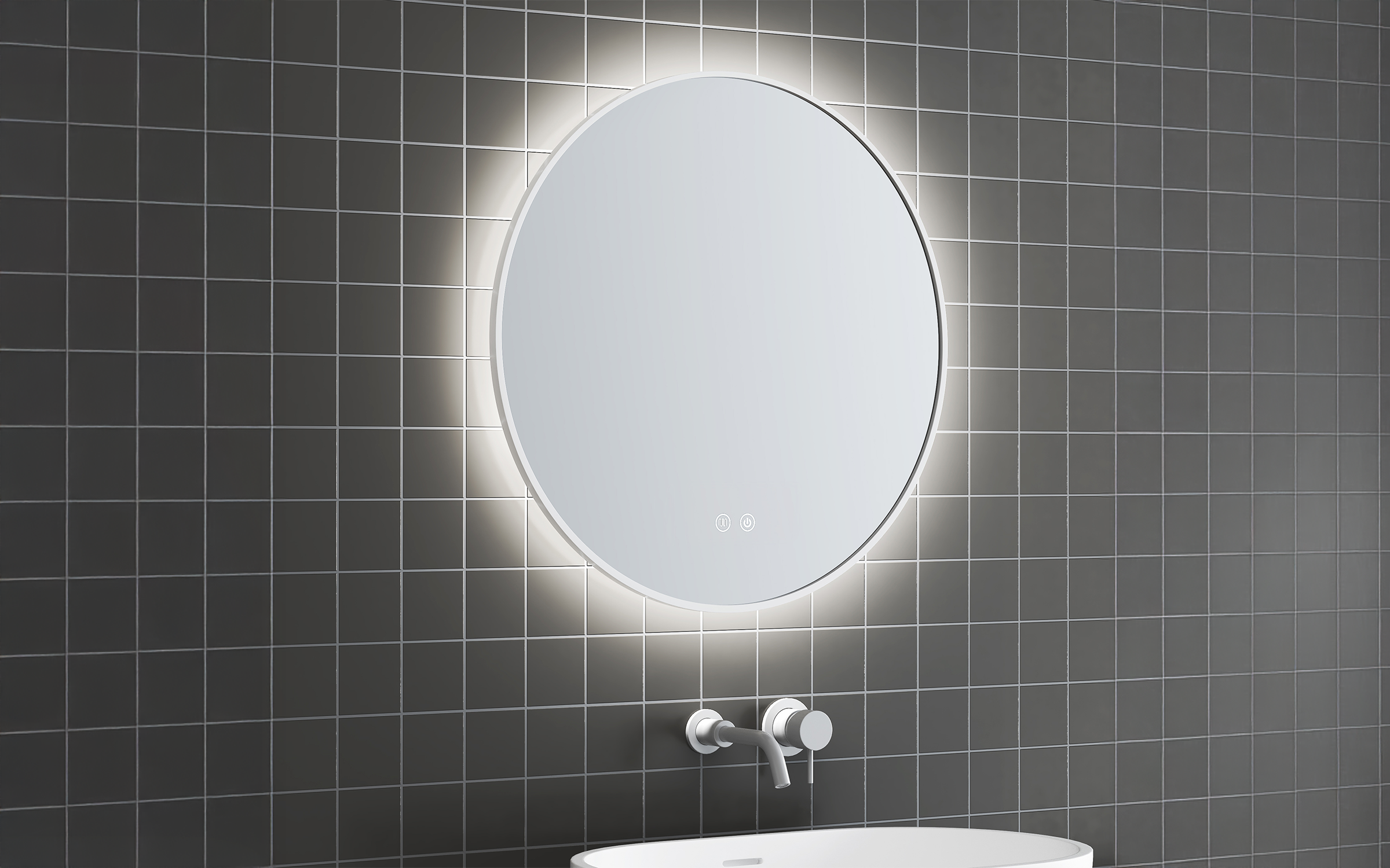 1855-60W Καθρέφτης  μπάνιου με LED, 60/60 cm  2