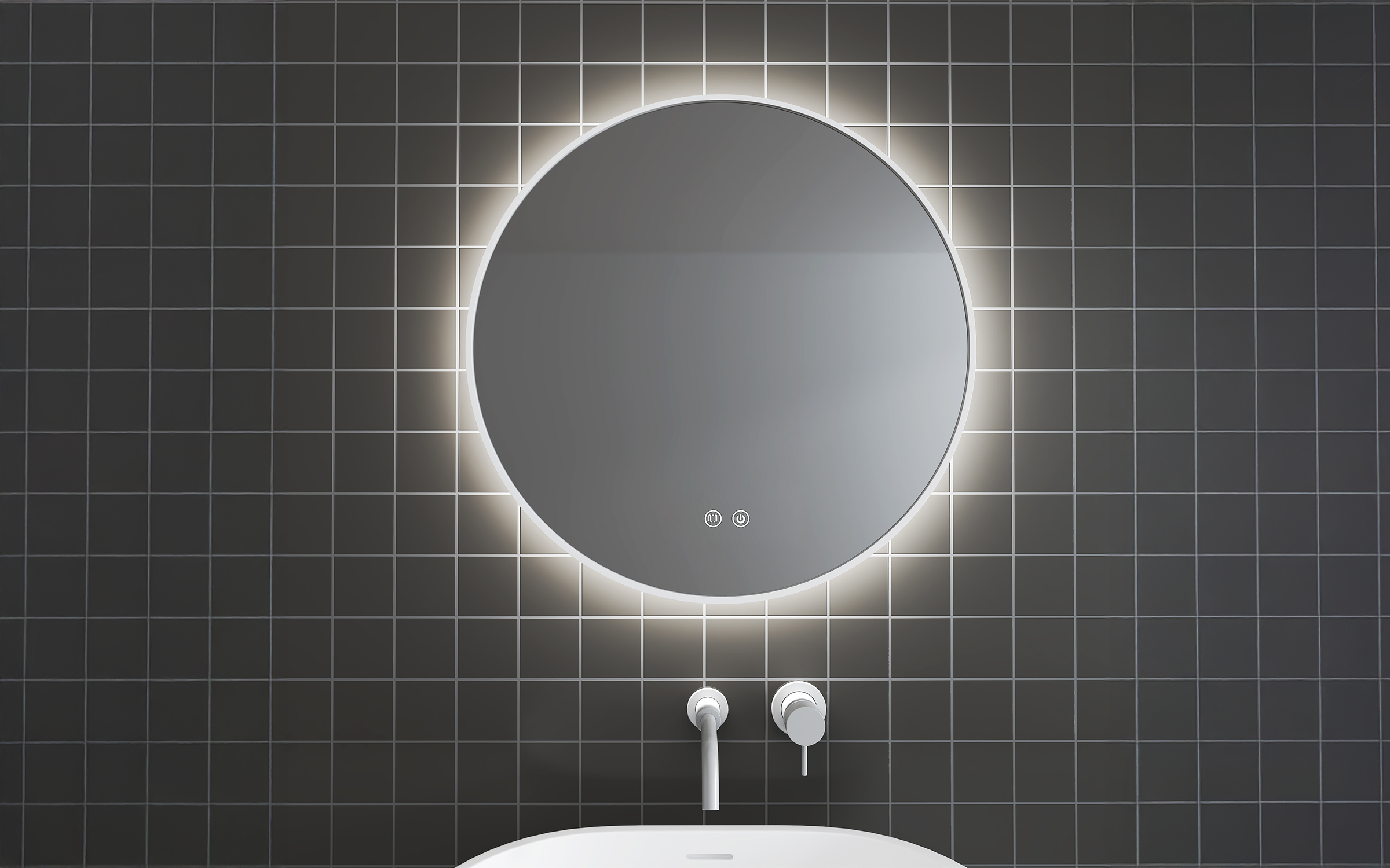 1855-80W Καθρέφτης  μπάνιου με LED, 80/80 cm  1