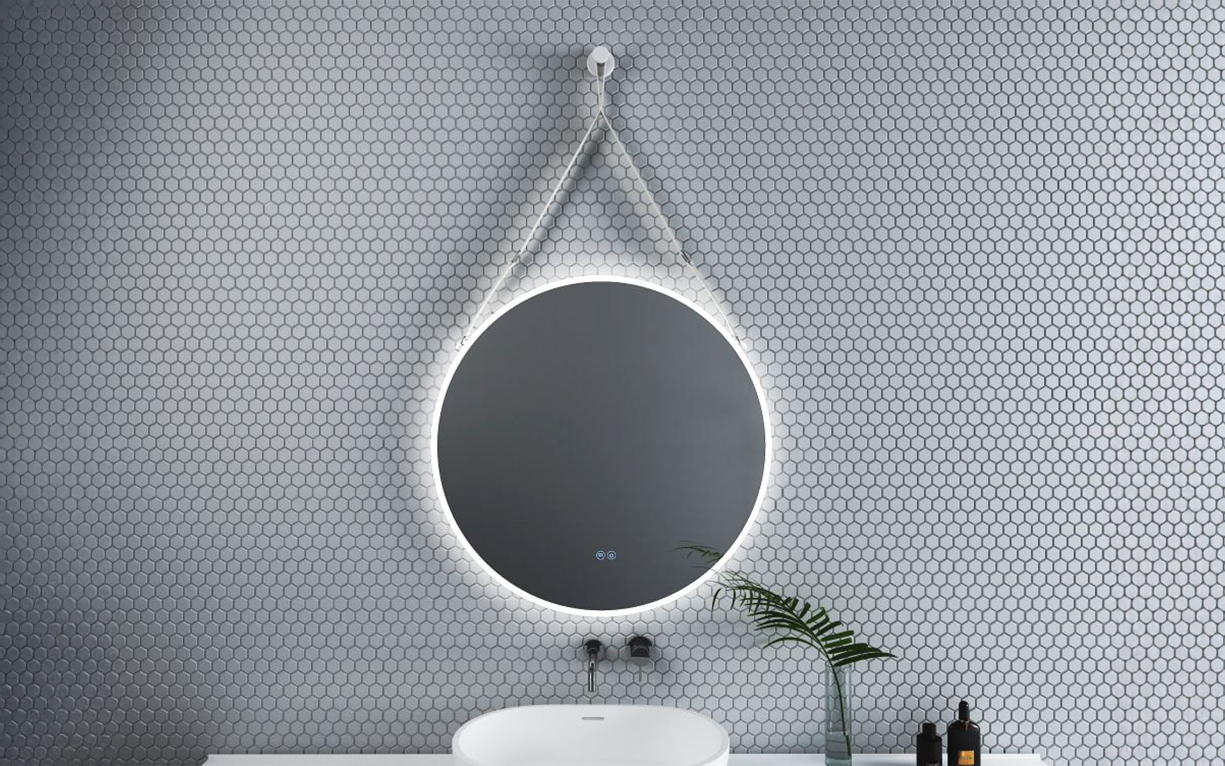 1909WHITE Καθρέφτης  μπάνιου με LED, 80/80 cm  1