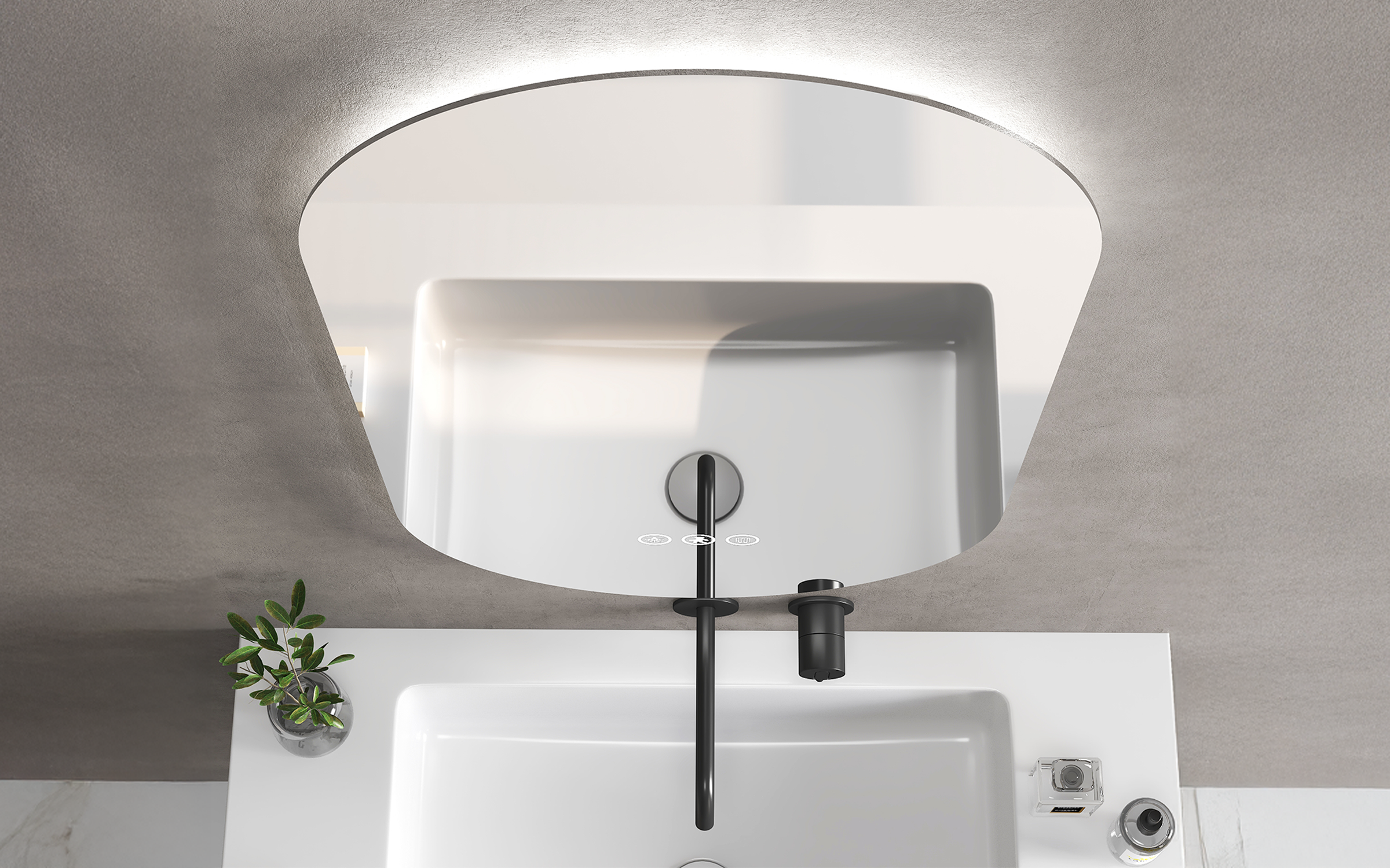 1955-40 Καθρέφτης  μπάνιου με LED, 40/80 cm  3