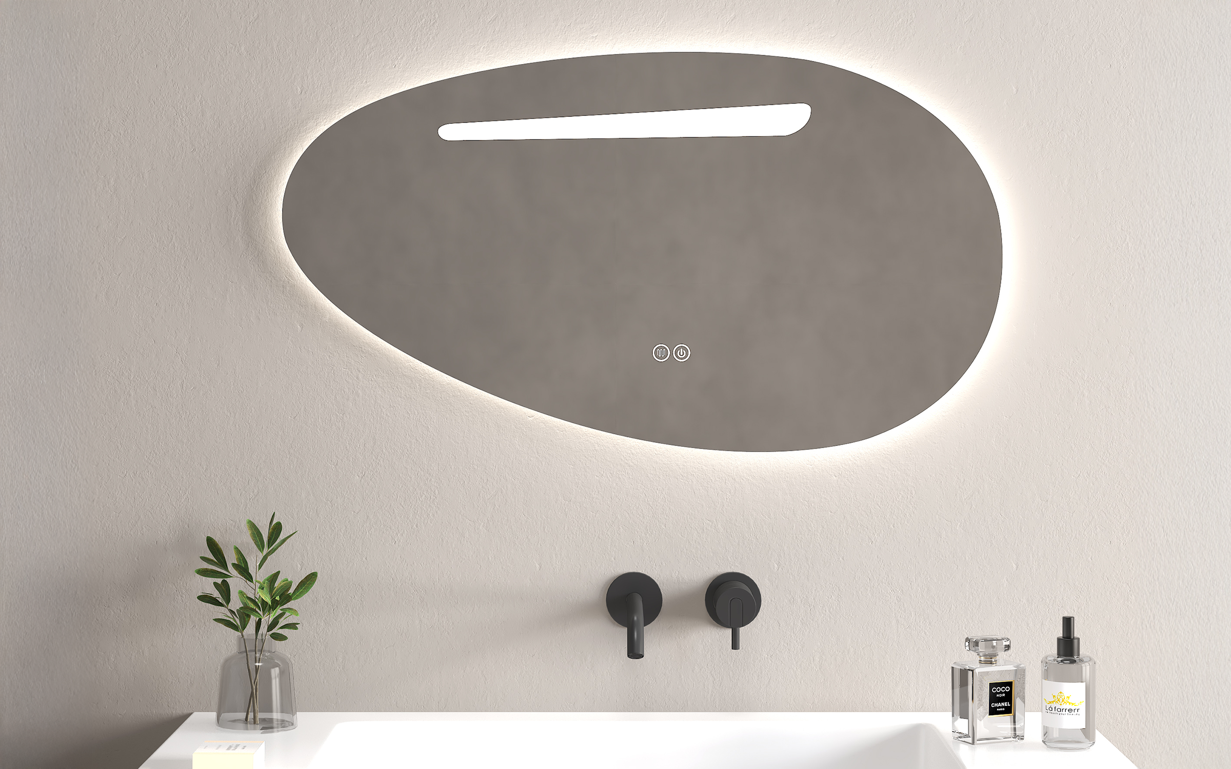 1956 Καθρέφτης  μπάνιου με LED, 90/50 cm  1