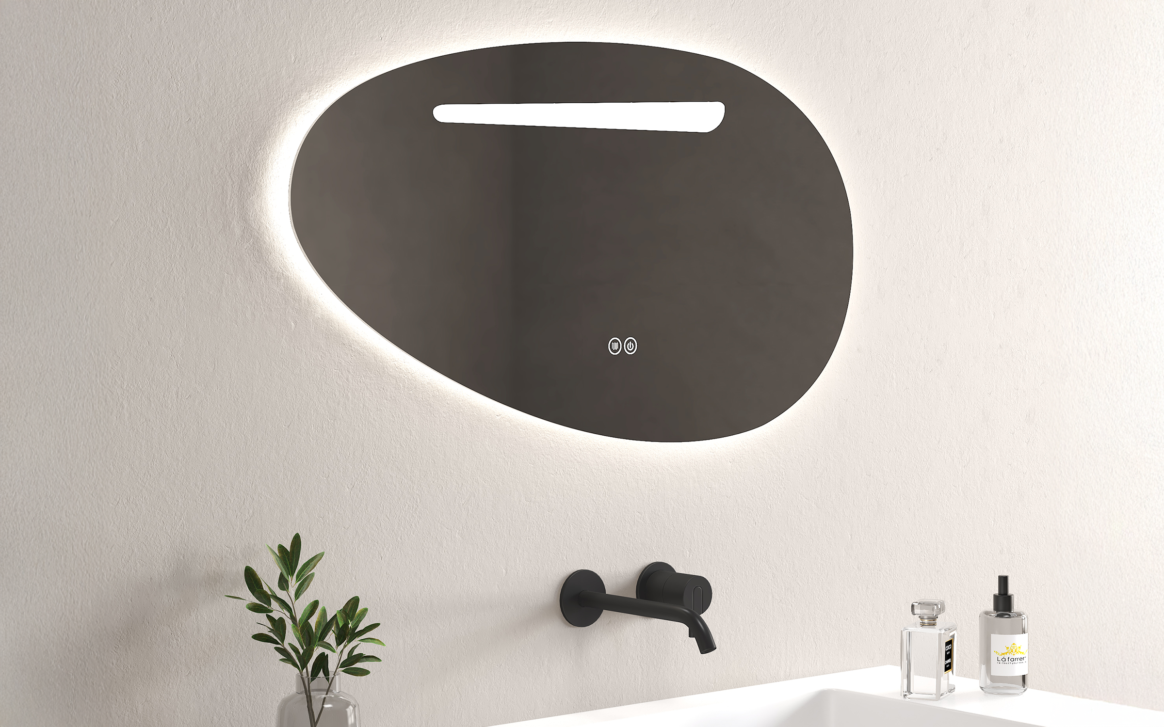 1956 Καθρέφτης  μπάνιου με LED, 90/50 cm  2
