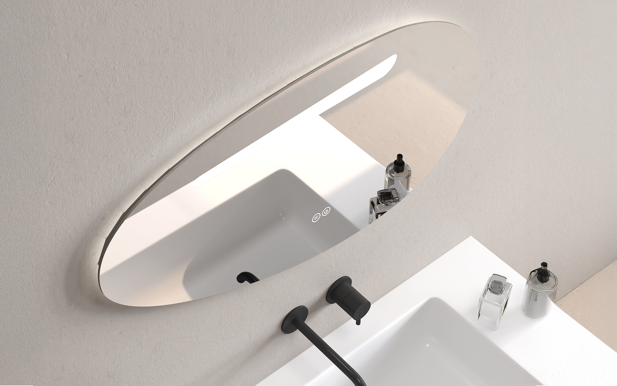 1956 Καθρέφτης  μπάνιου με LED, 90/50 cm  3