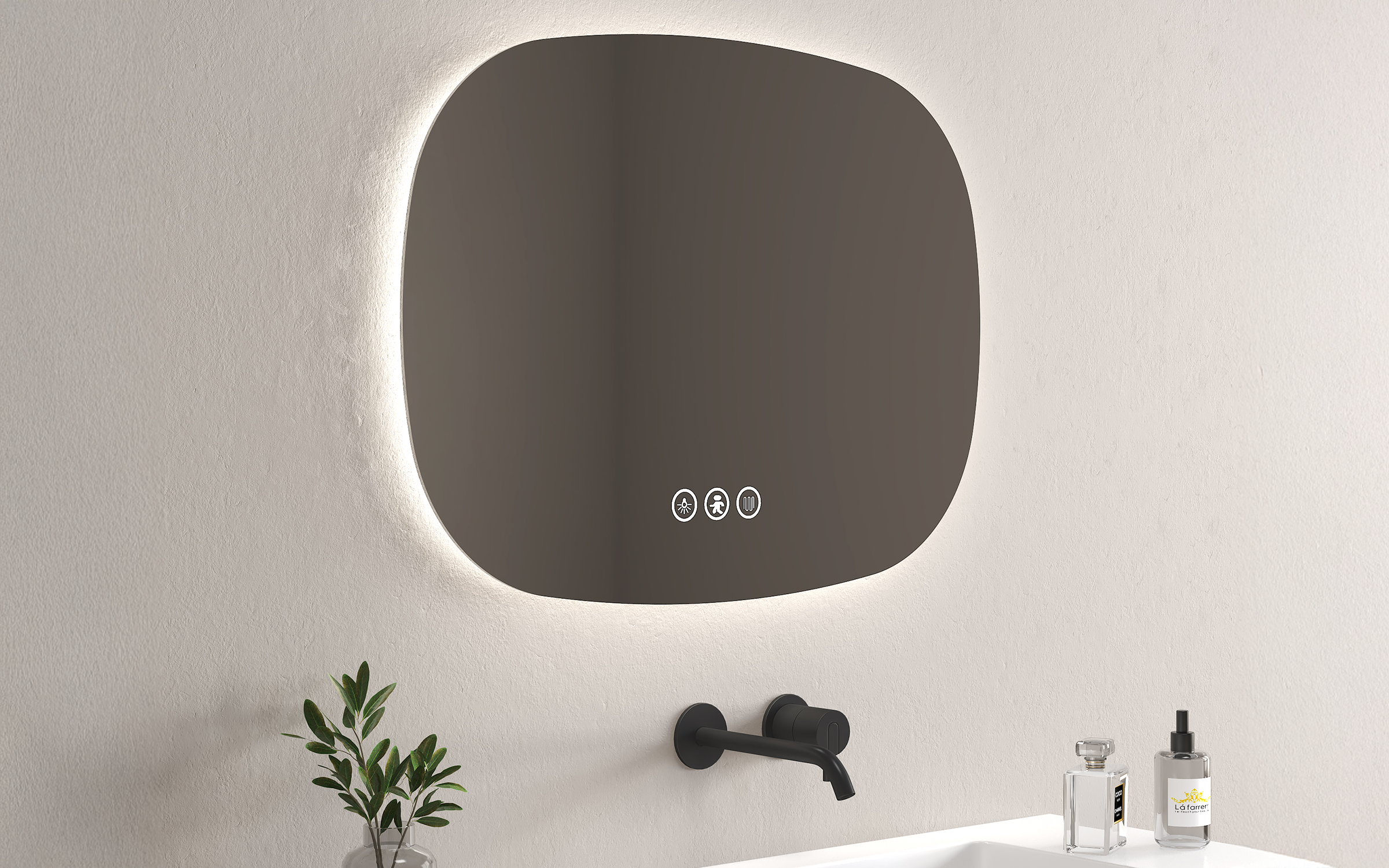 1958 Καθρέφτης  μπάνιου με LED, 80/60 cm  2