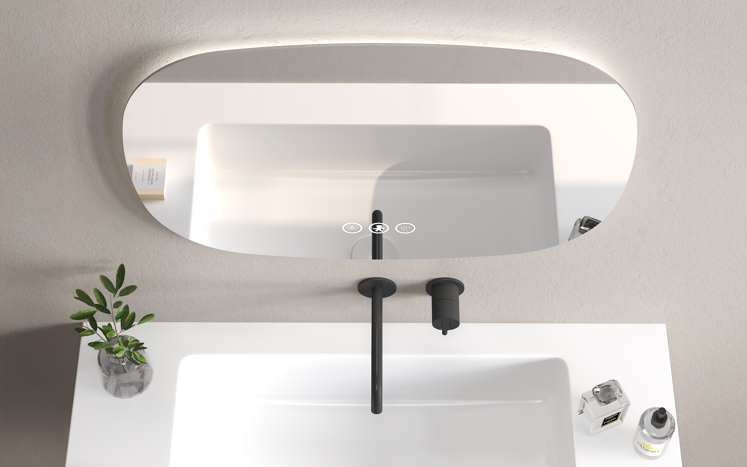 1958 Καθρέφτης  μπάνιου με LED, 80/60 cm  3