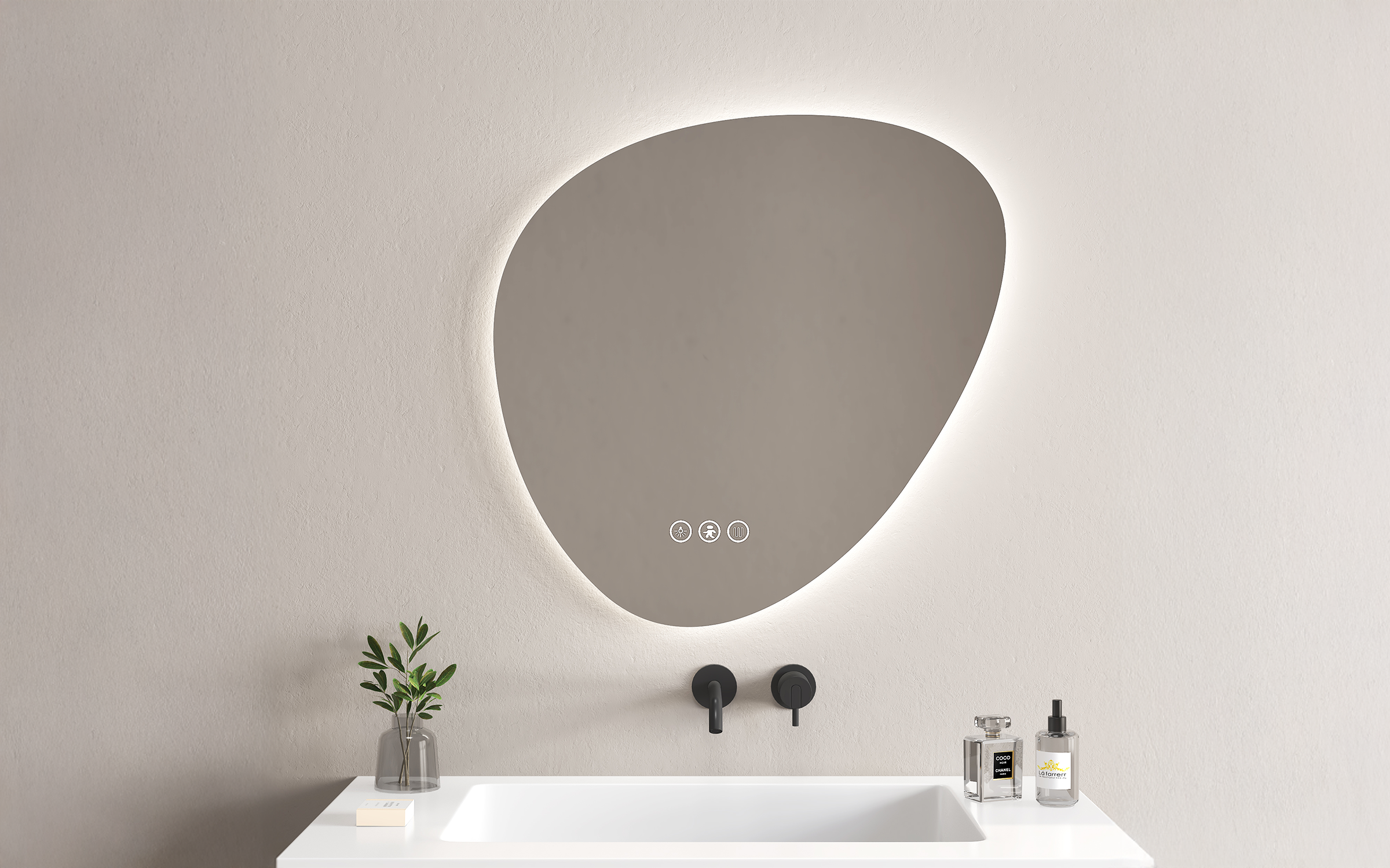 1959 Καθρέφτης  μπάνιου με LED, 80/80 cm  1