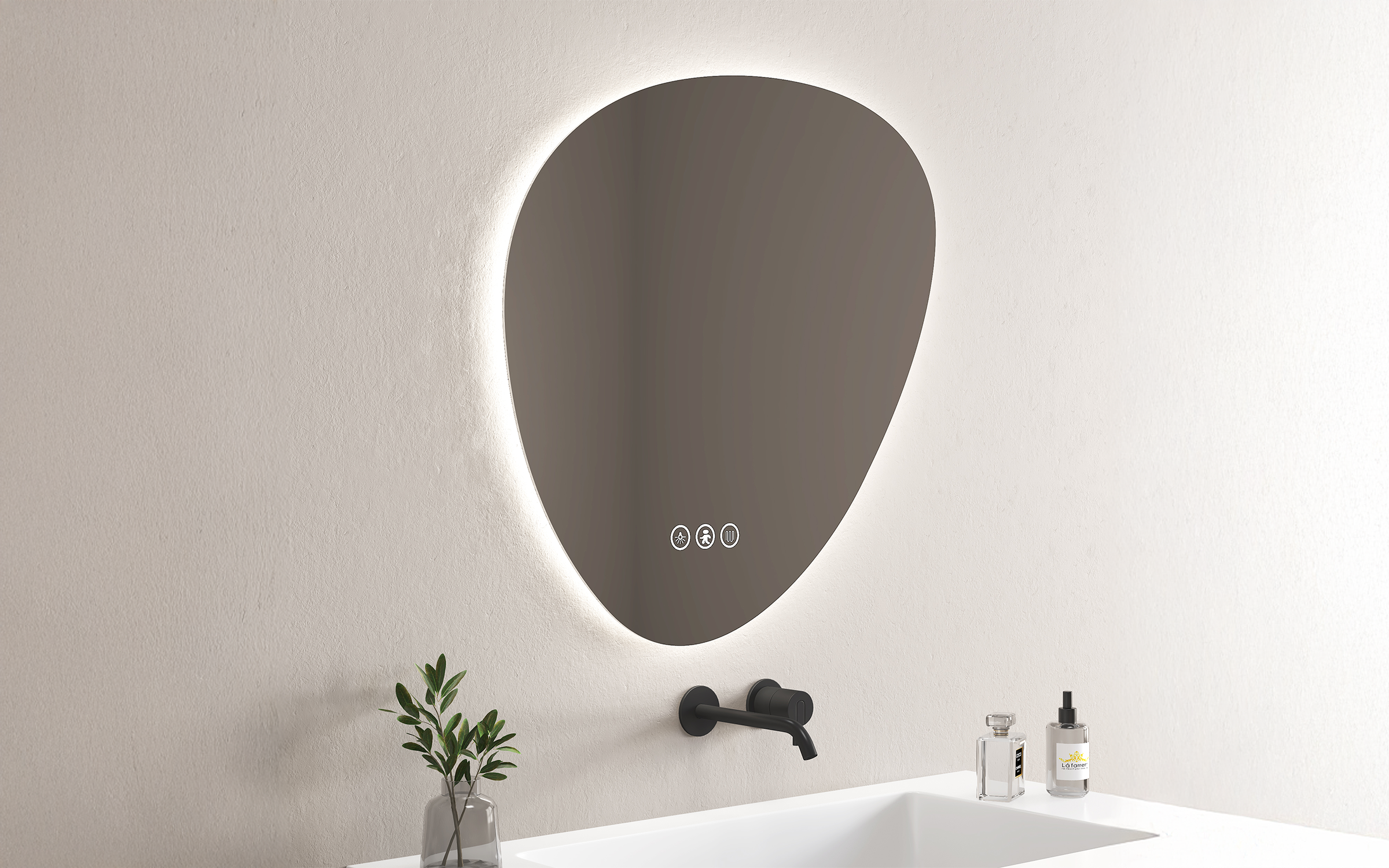 1959 Καθρέφτης  μπάνιου με LED, 80/80 cm  2