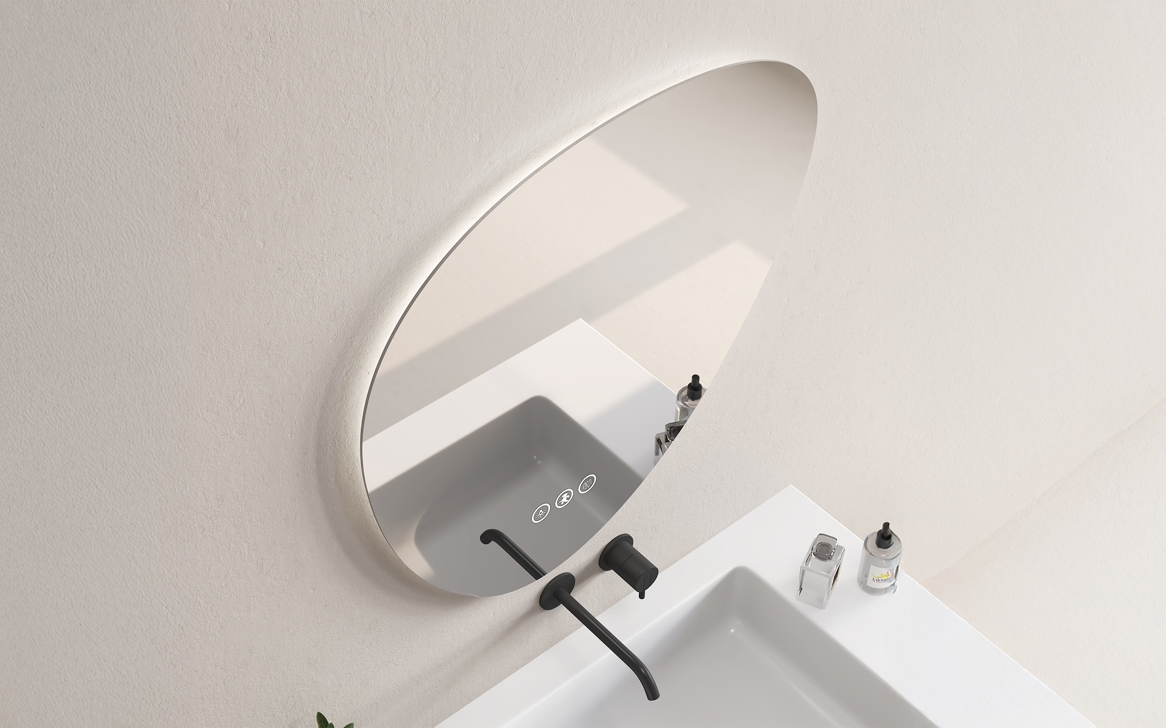 1959 Καθρέφτης  μπάνιου με LED, 80/80 cm  3