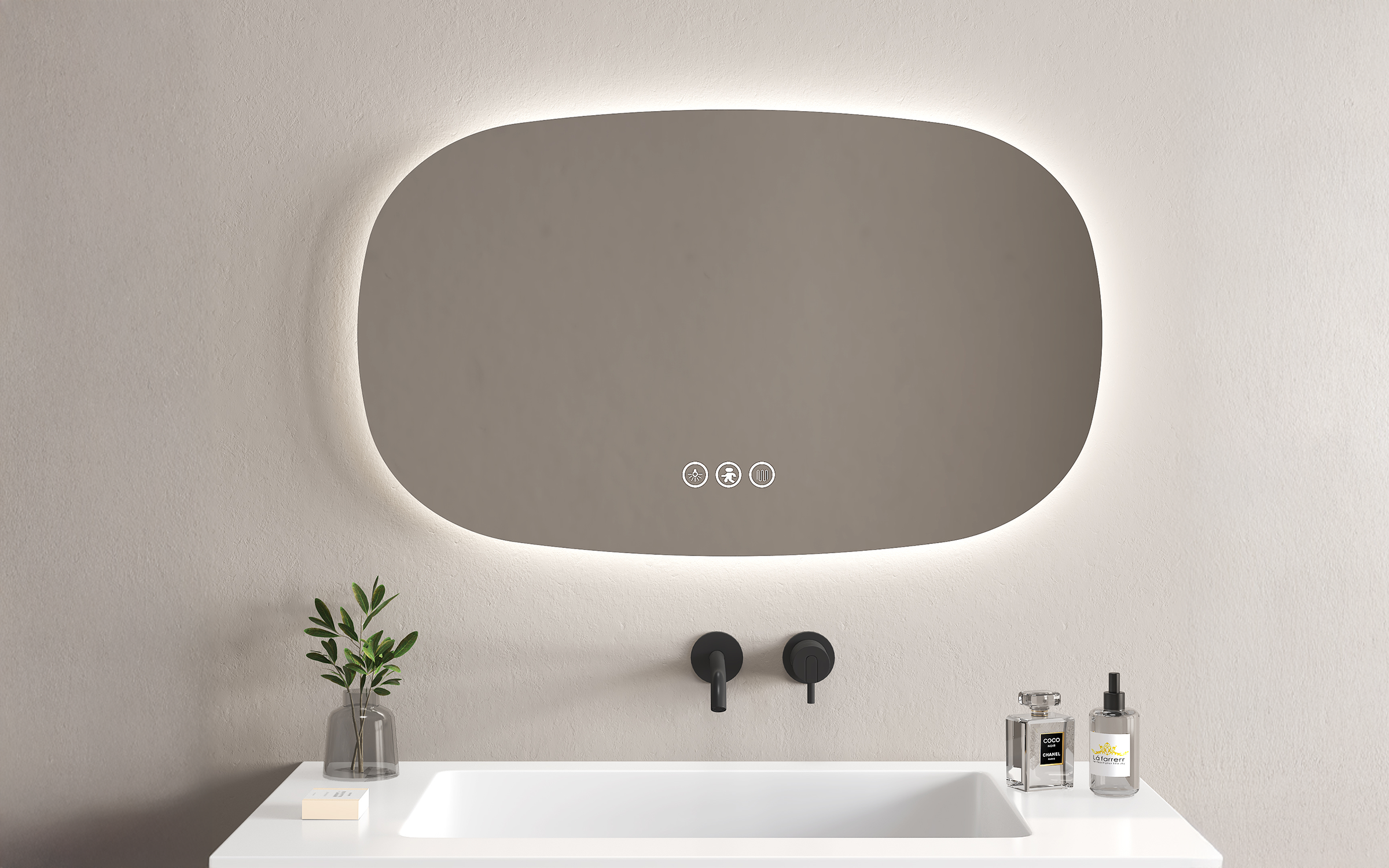 1964 Καθρέφτης  μπάνιου με LED, 100/60 cm  1