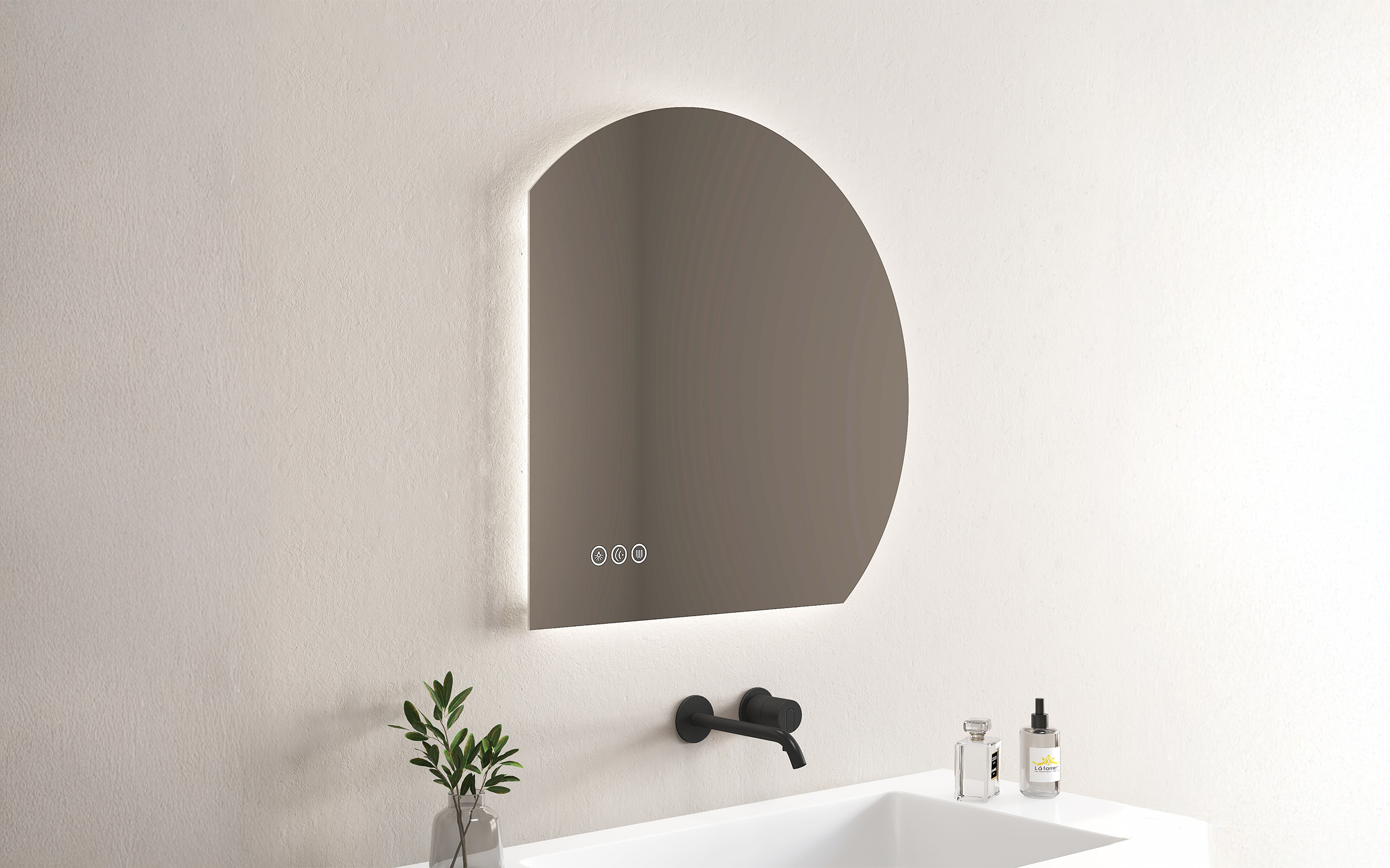 1966 Καθρέφτης  μπάνιου με LED, 80/80 cm  2