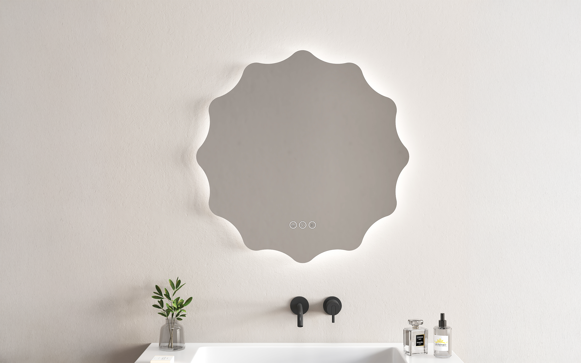 1967 Καθρέφτης  μπάνιου με LED, 80/80 cm  1