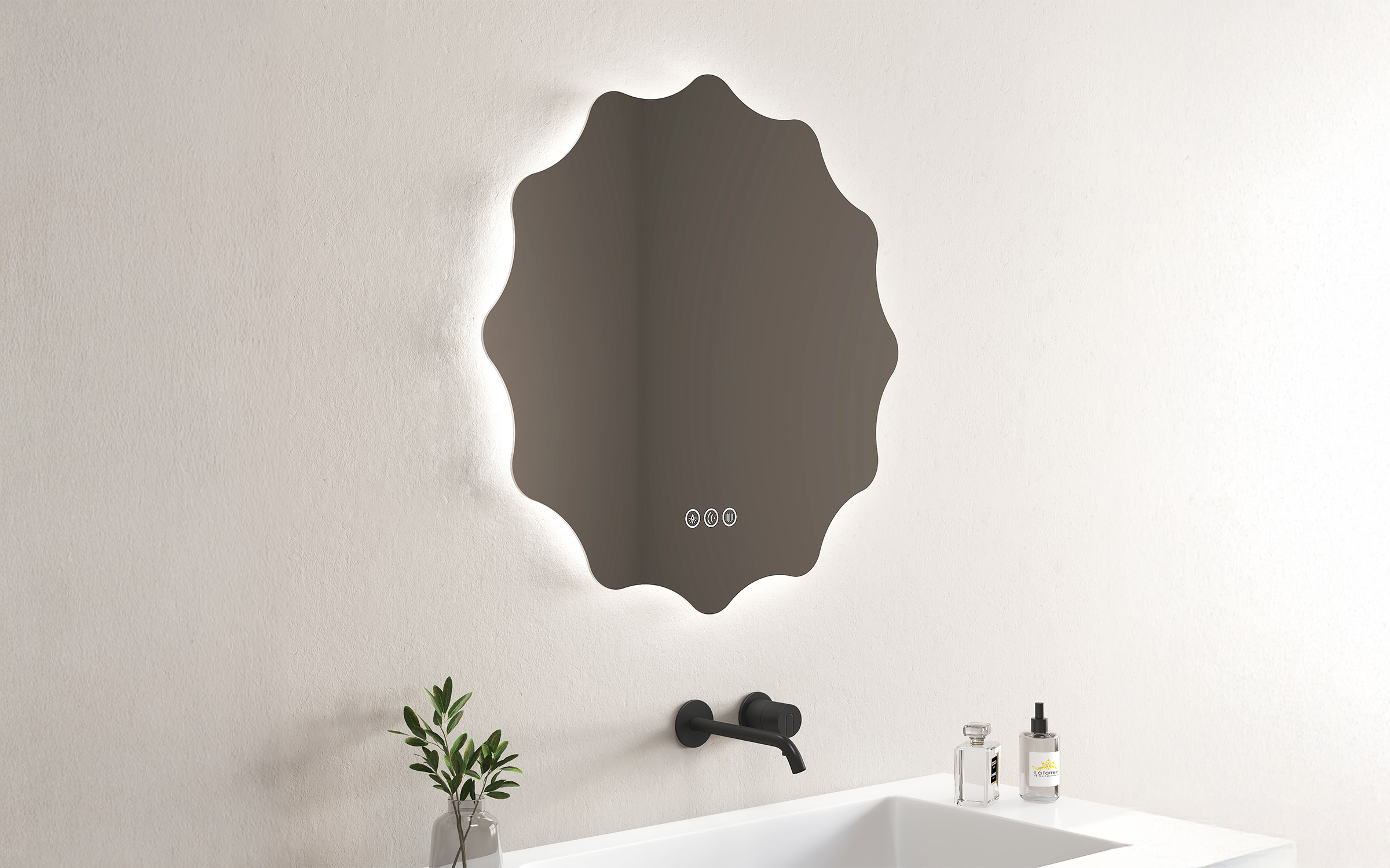 1967 Καθρέφτης  μπάνιου με LED, 80/80 cm  2