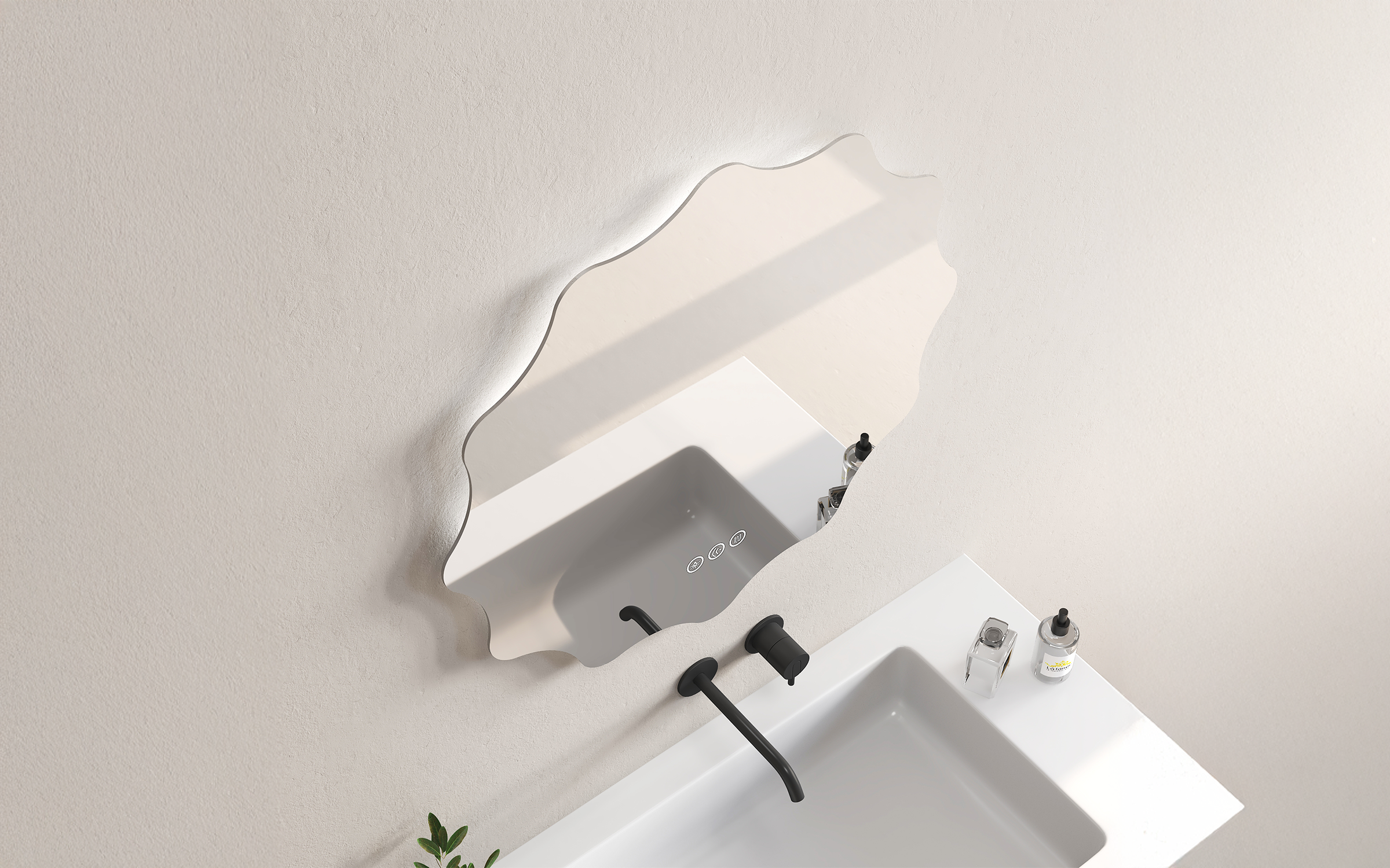 1967 Καθρέφτης  μπάνιου με LED, 80/80 cm  3