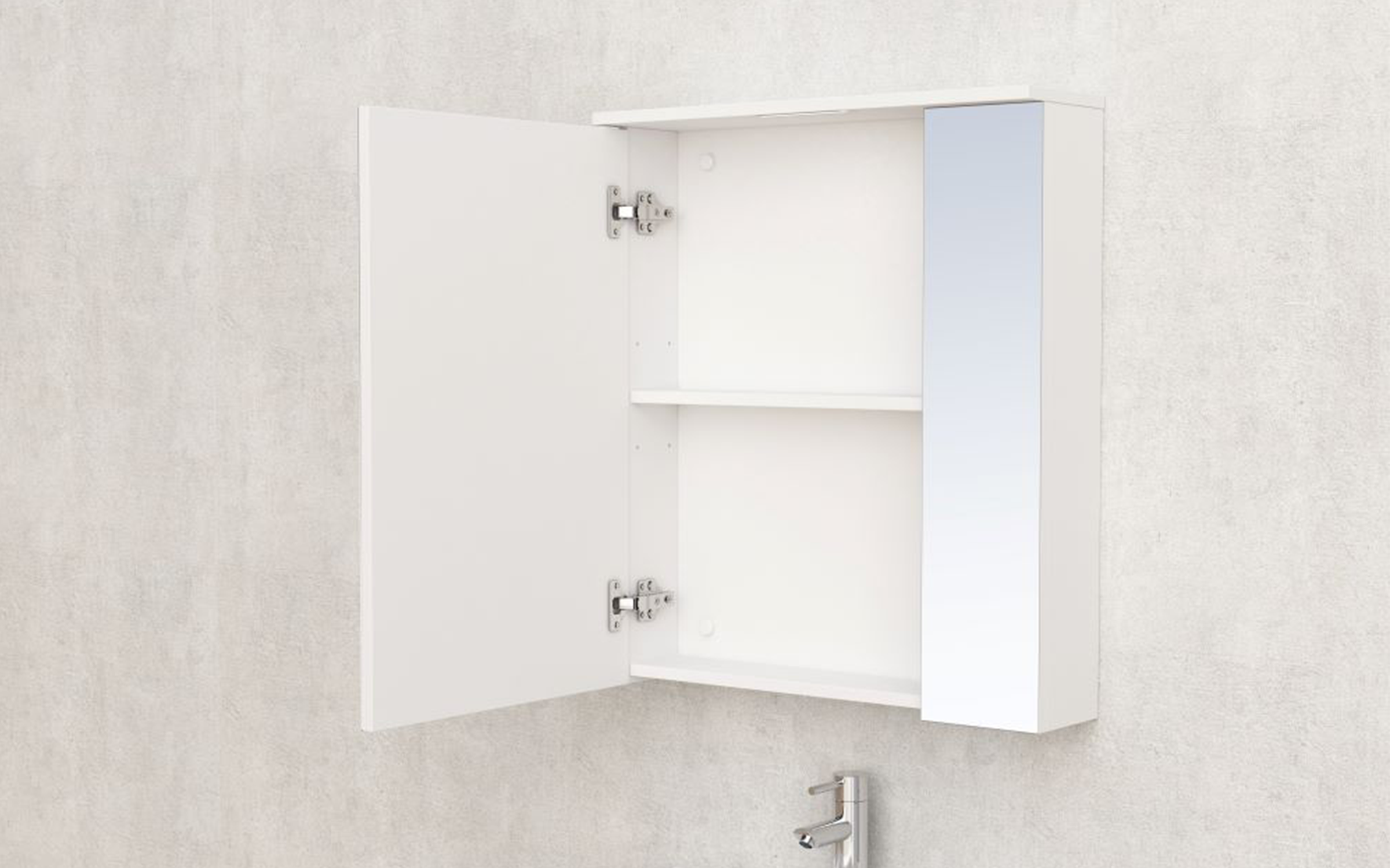 Ντουλάπι μπάνιου με καθρέφτη PVC ICMC6017-70, λευκό  2