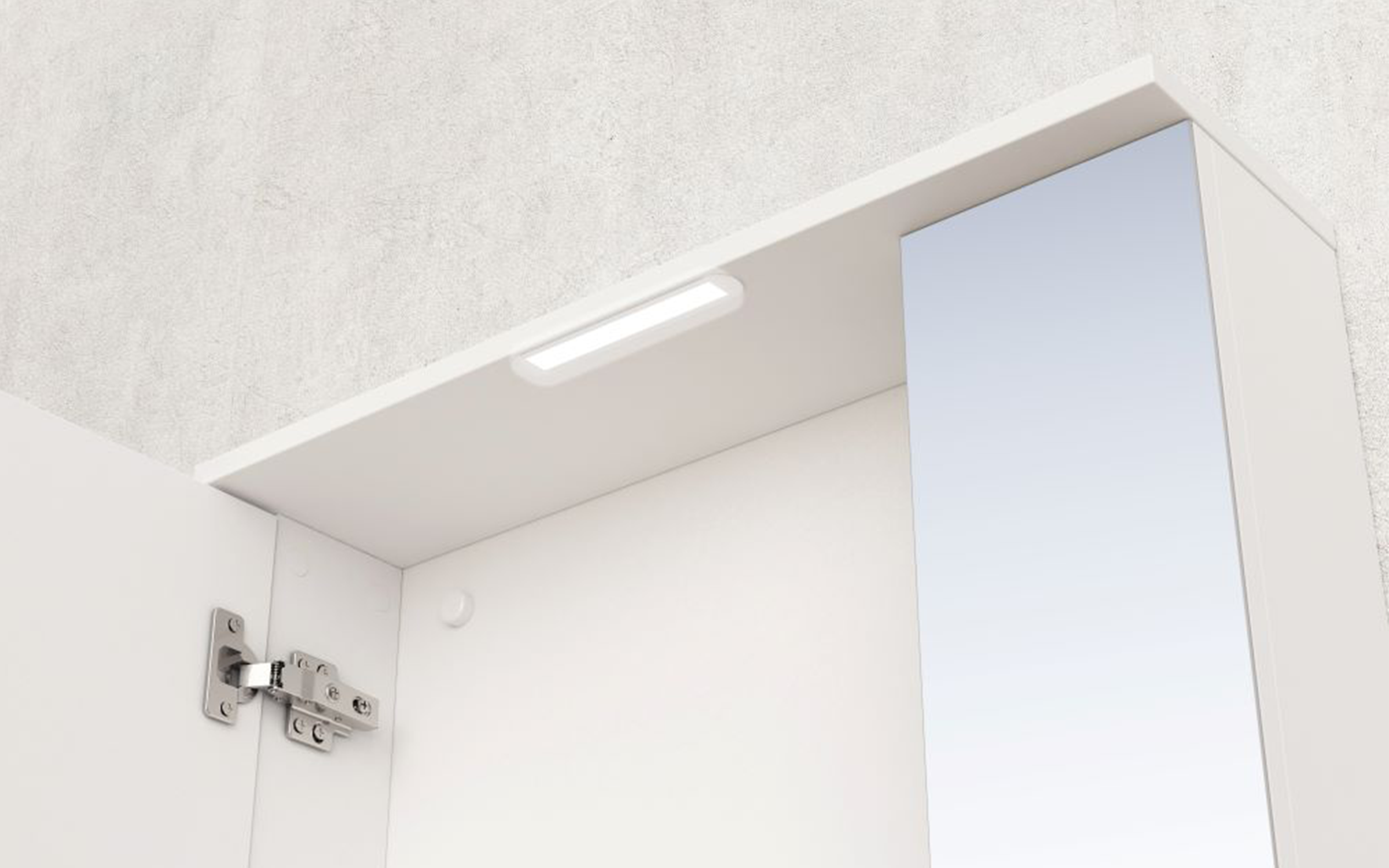 Ντουλάπι μπάνιου με καθρέφτη PVC ICMC6017-70, λευκό  3