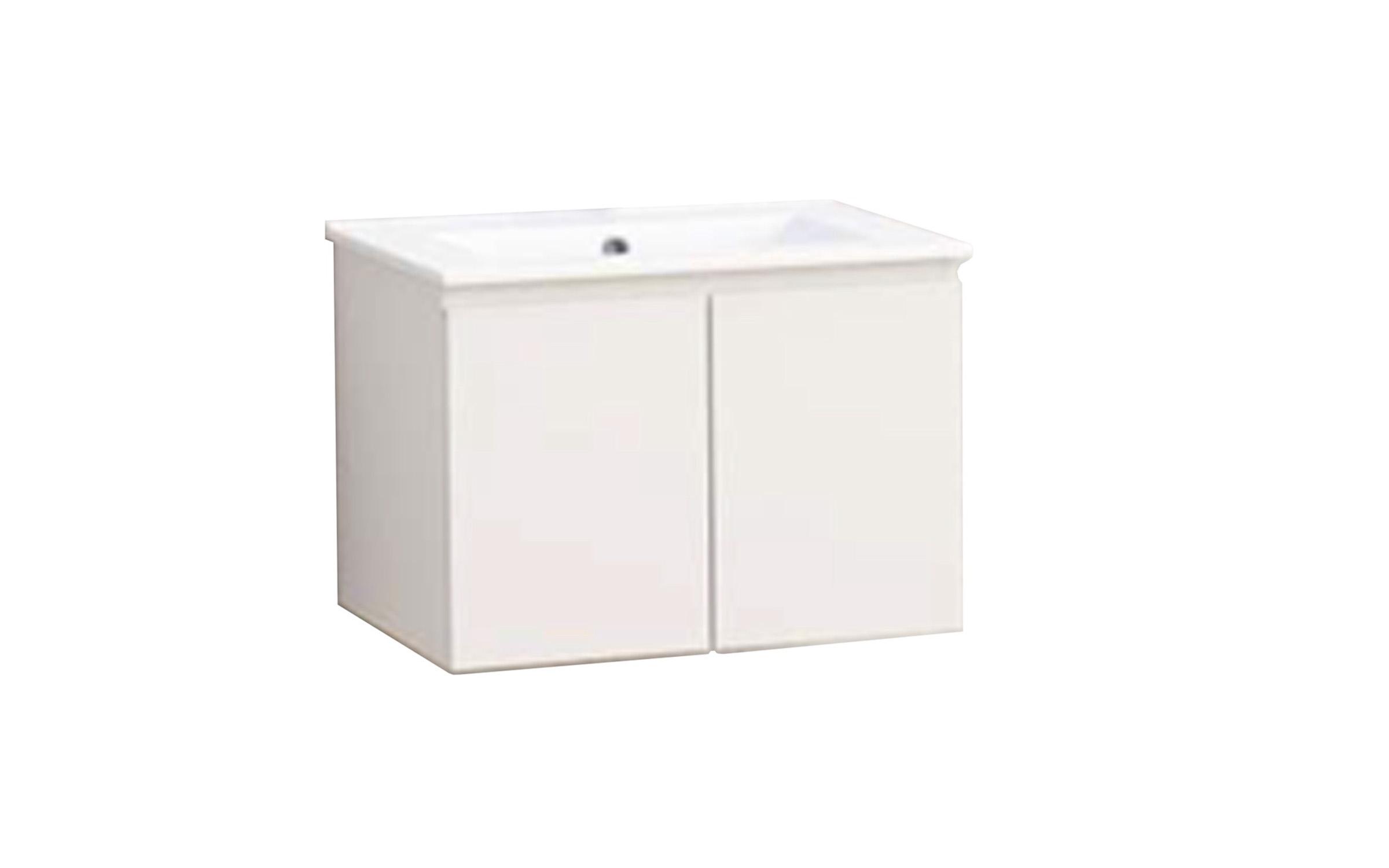 Ντουλάπι μπάνιου με νιπτήρα PVC, λευκό  1