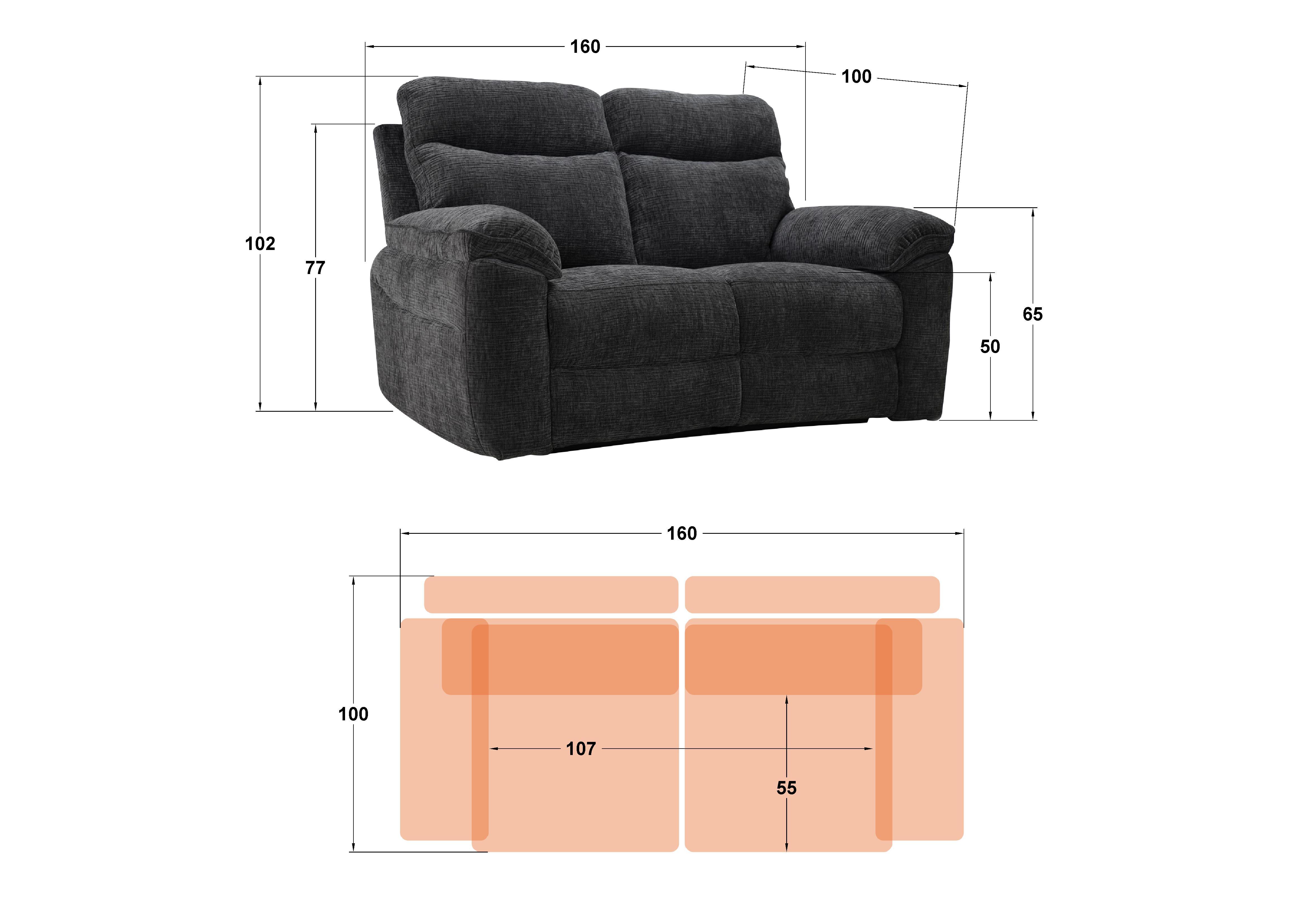 Recliner ,διθέσιος /χωρίς μηχανισμό/ Adesto, γκρί  2