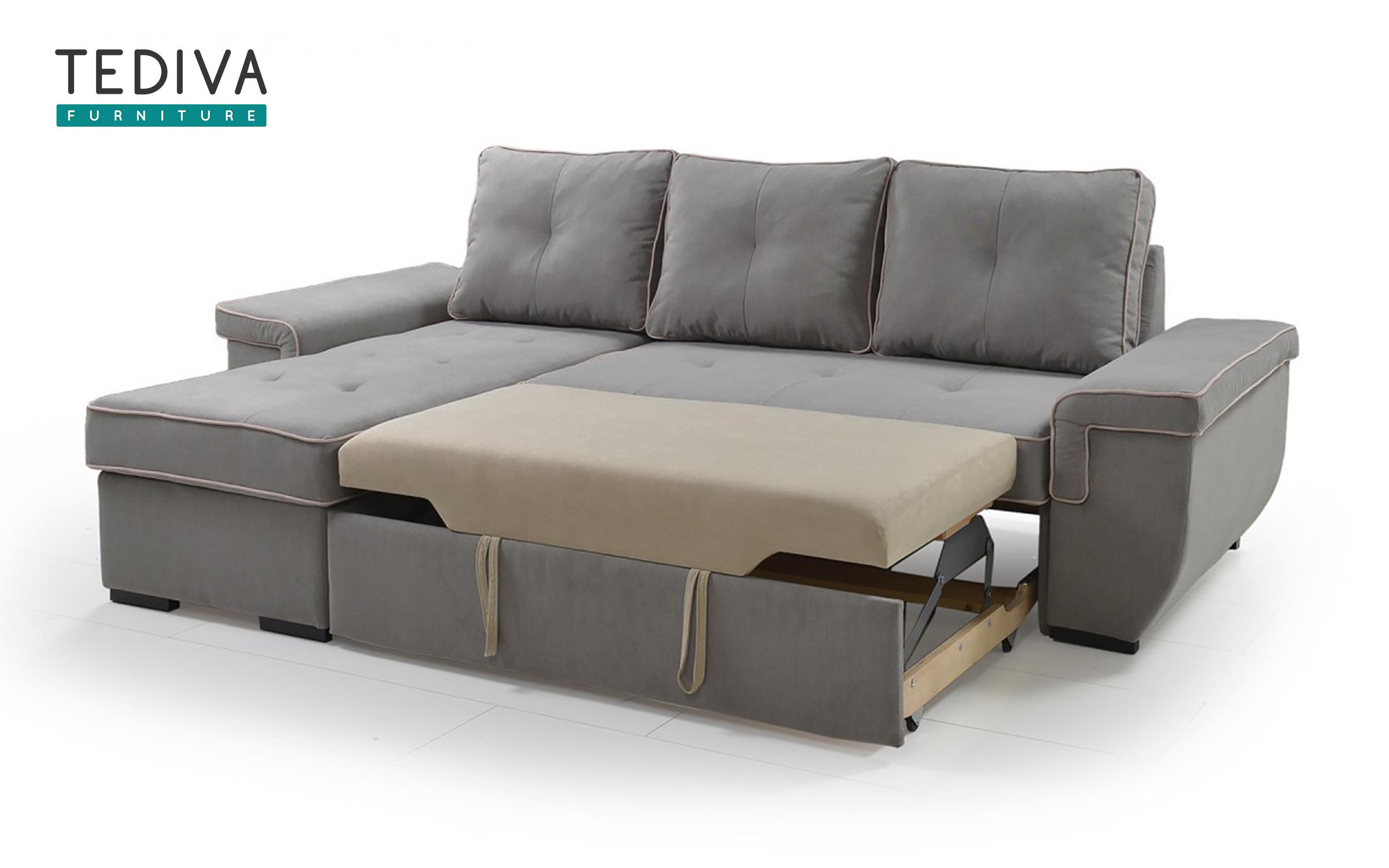 Γωνιακός καναπές Beatrice, γκρι + grey silk  3