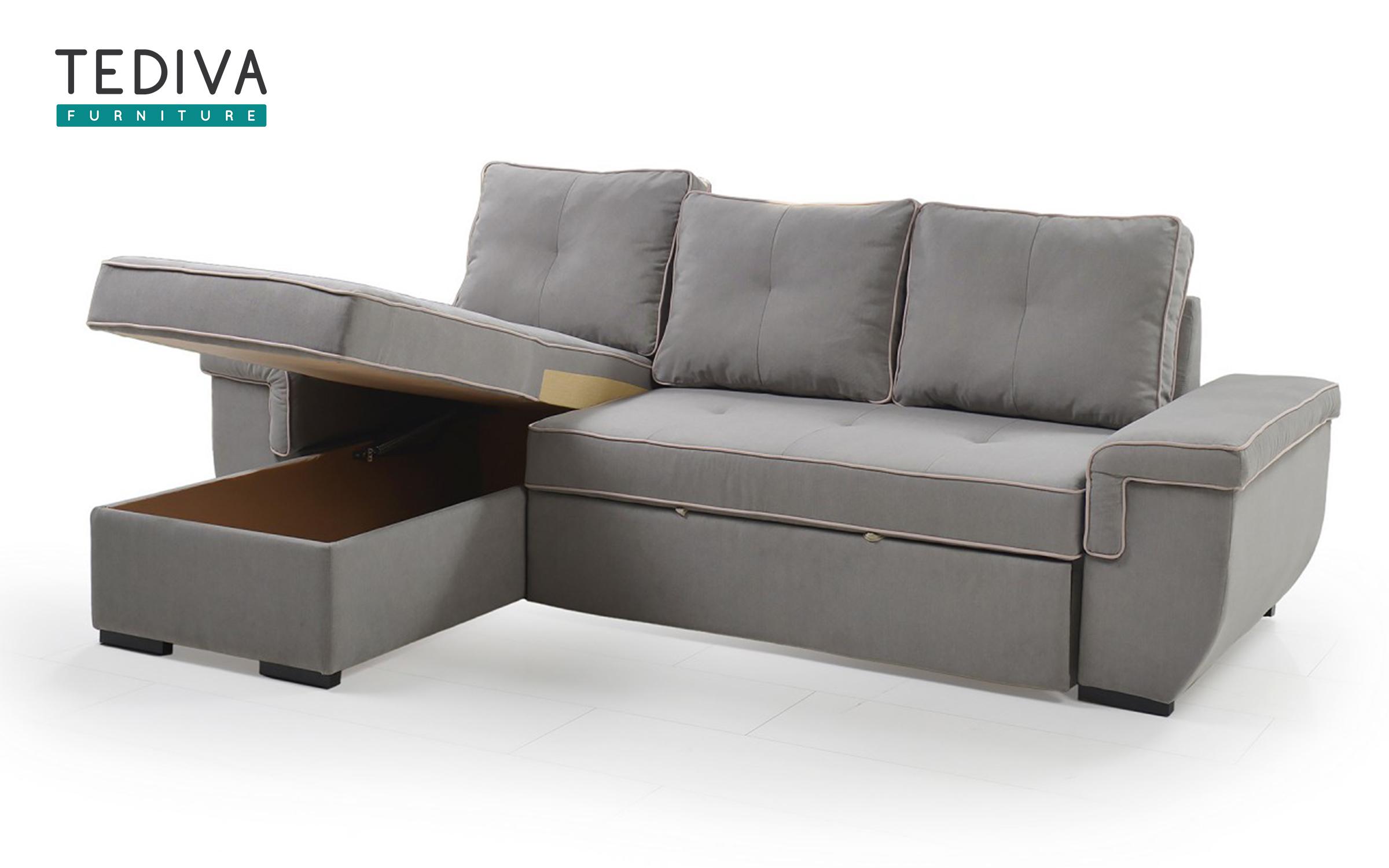 Γωνιακός καναπές Beatrice, γκρι + grey silk  4