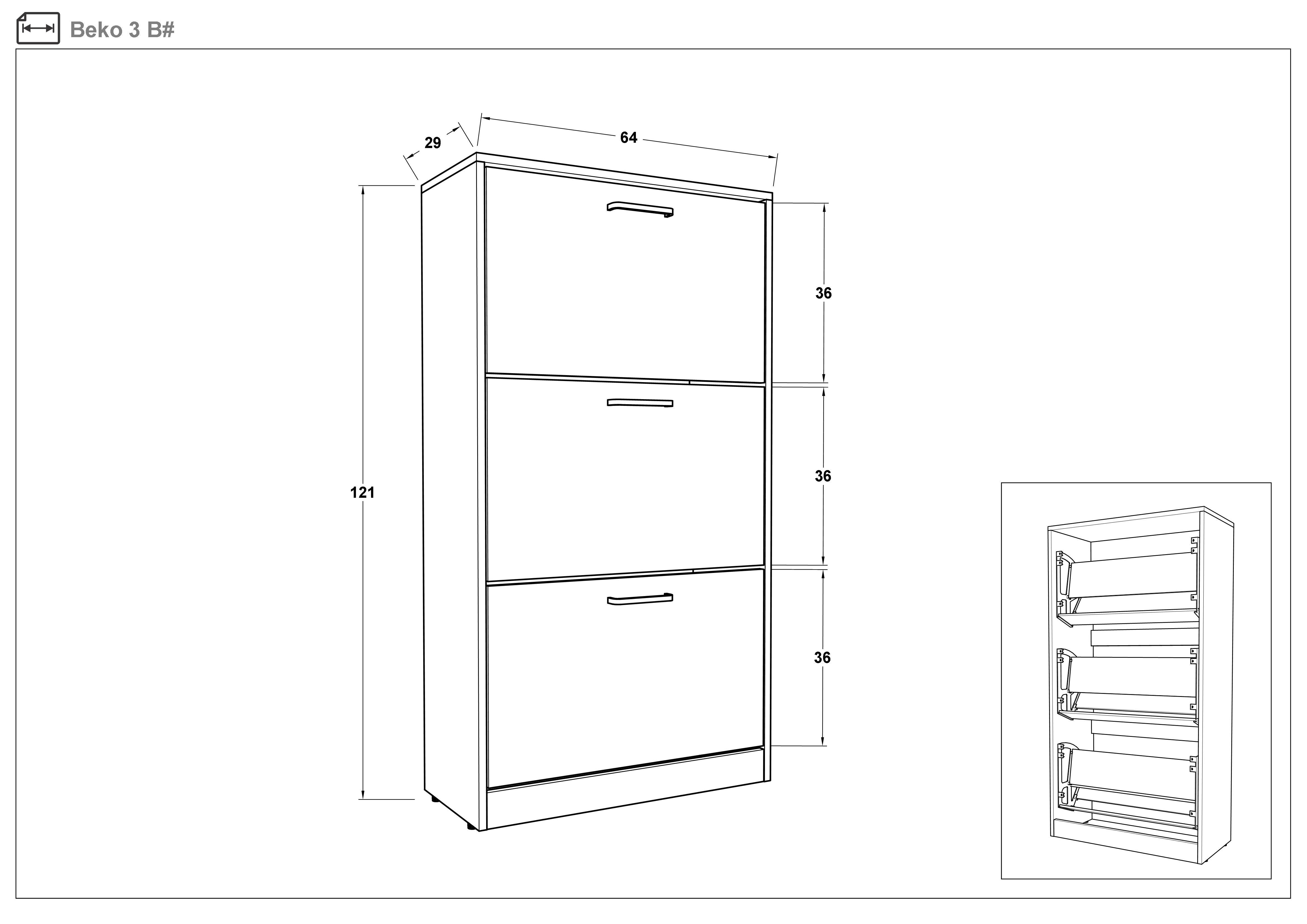 Παπουτσοθήκη Beko 3, λευκό  2