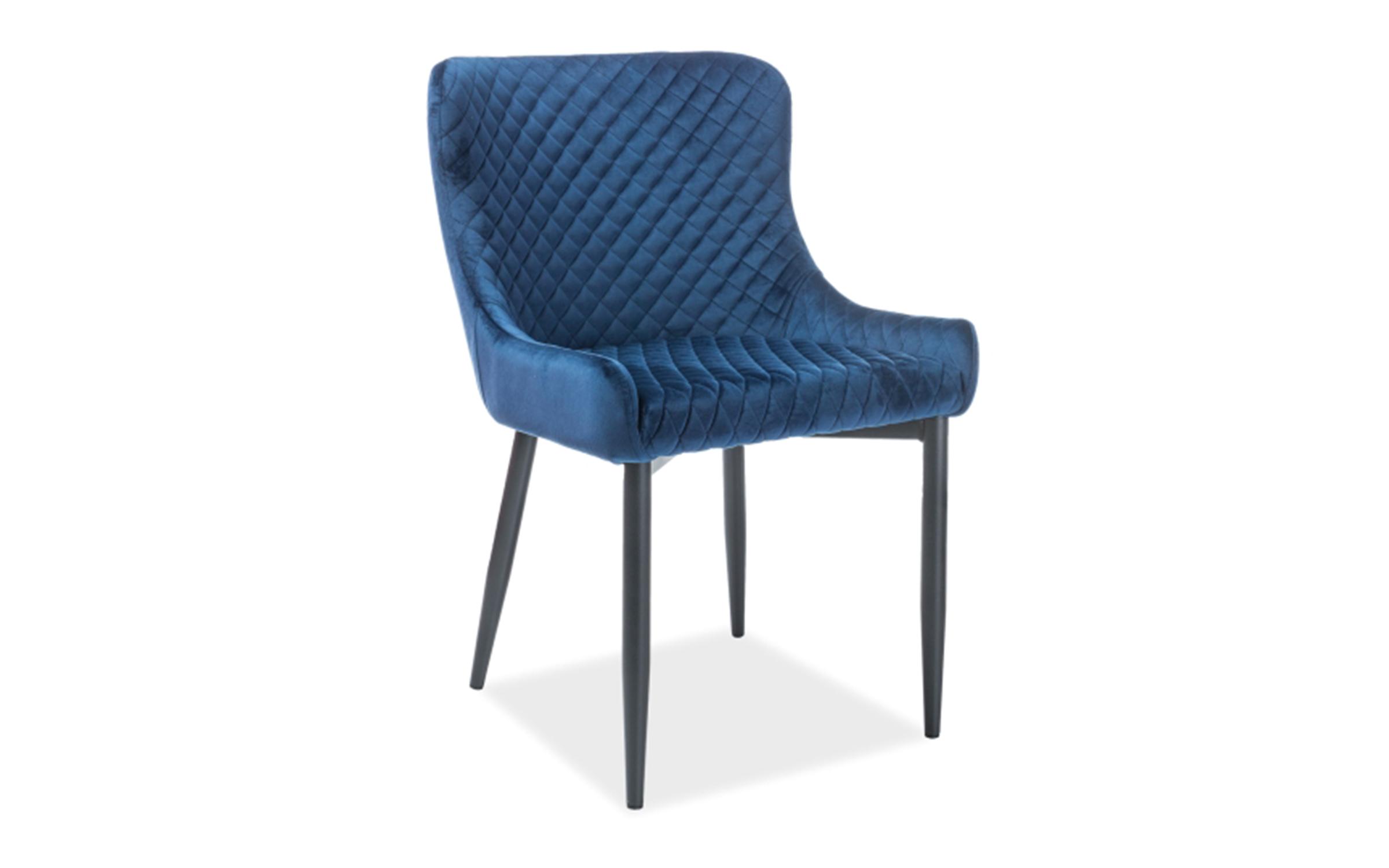 Καρέκλα Kolin, σκούρο μπλε βελούδο  1