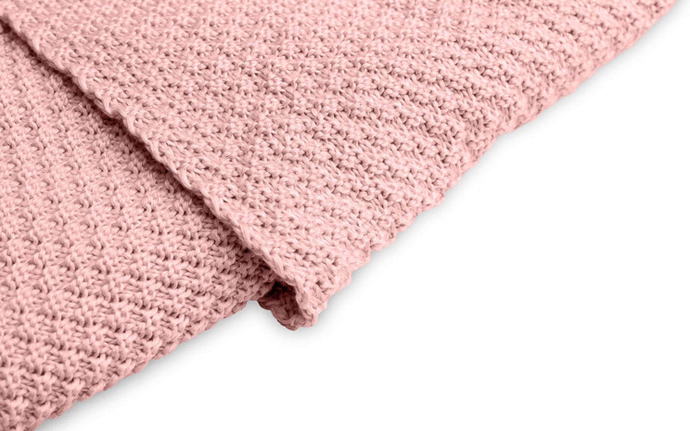 Πλεκτή κουβέρτα, ροζ, 90/85 cm  2
