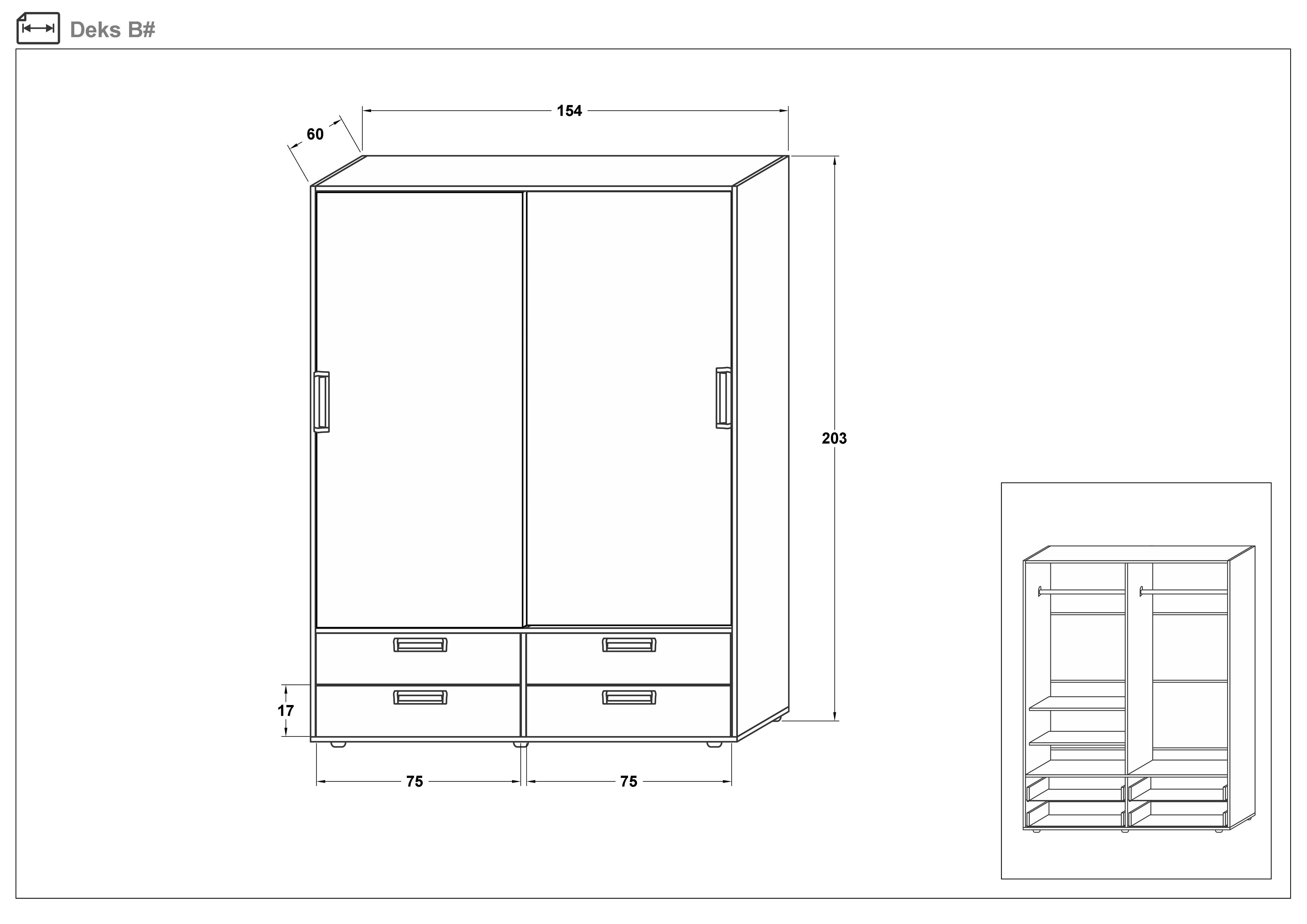 Σετ κρεβατοκάμαρας 160/200 Almaro, wenge + δρυς sonoma  2