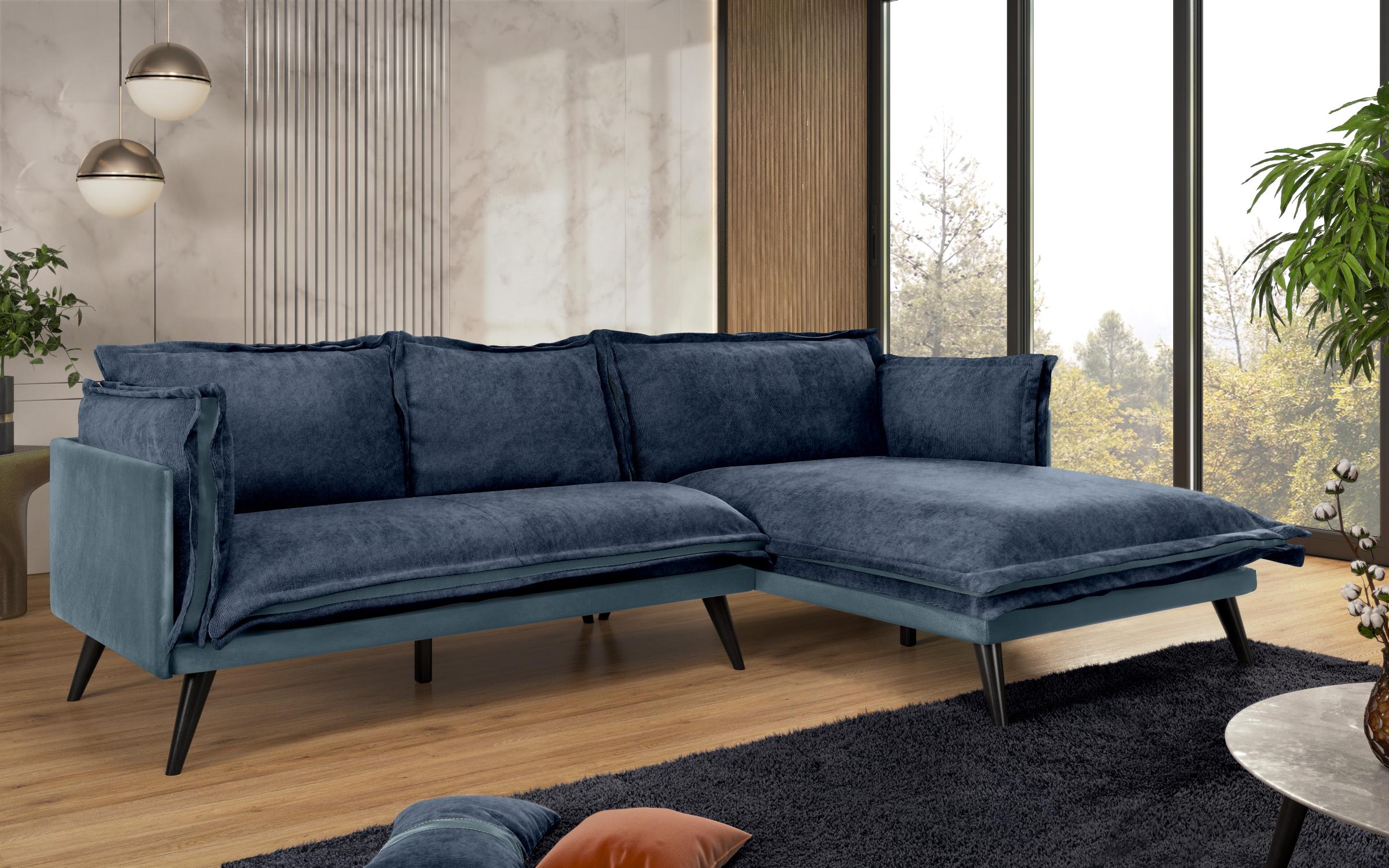 Γωνιακός καναπές Alberto, μπλε  3