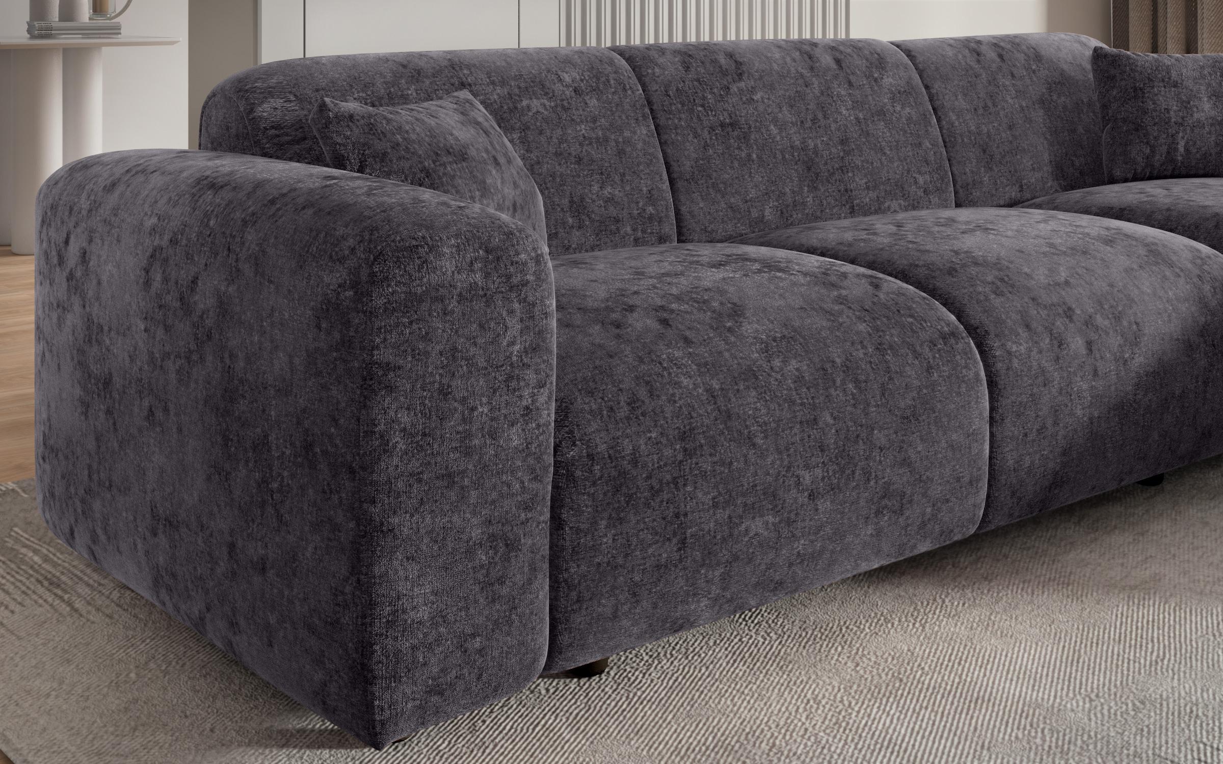 Γωνιακός καναπές Alegro, σκούρο γκρί  3