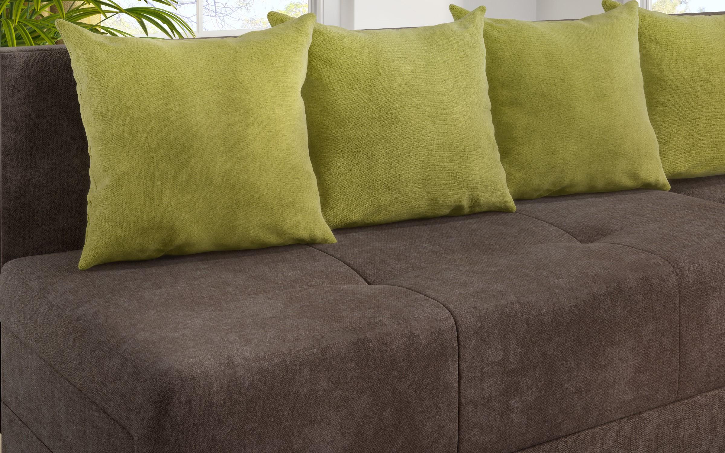 Γωνιακός καναπές κουζίνας Alora, σκούρο καφέ + πράσινο  7