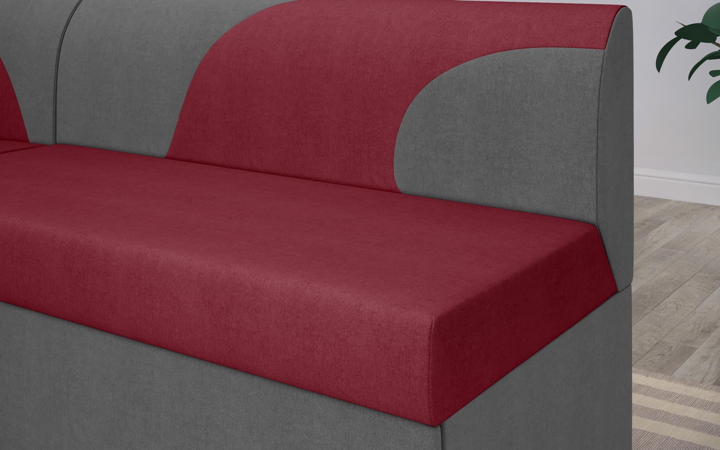 Γωνιακός καναπές κουζίνας  Ara, κόκκινο + γκρι  3