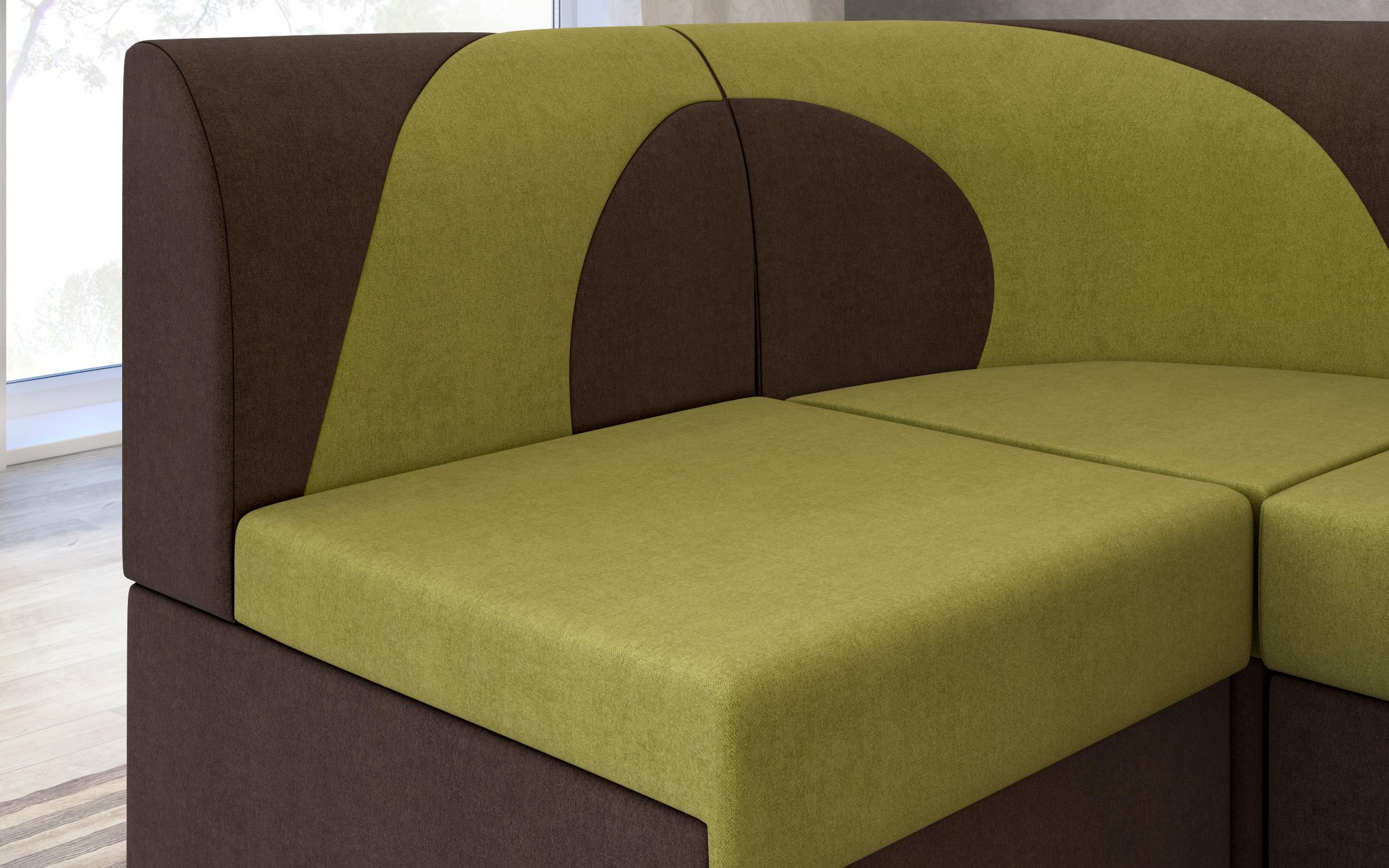 Γωνιακός καναπές κουζίνας  Ara, πράσινο + καφέ  7