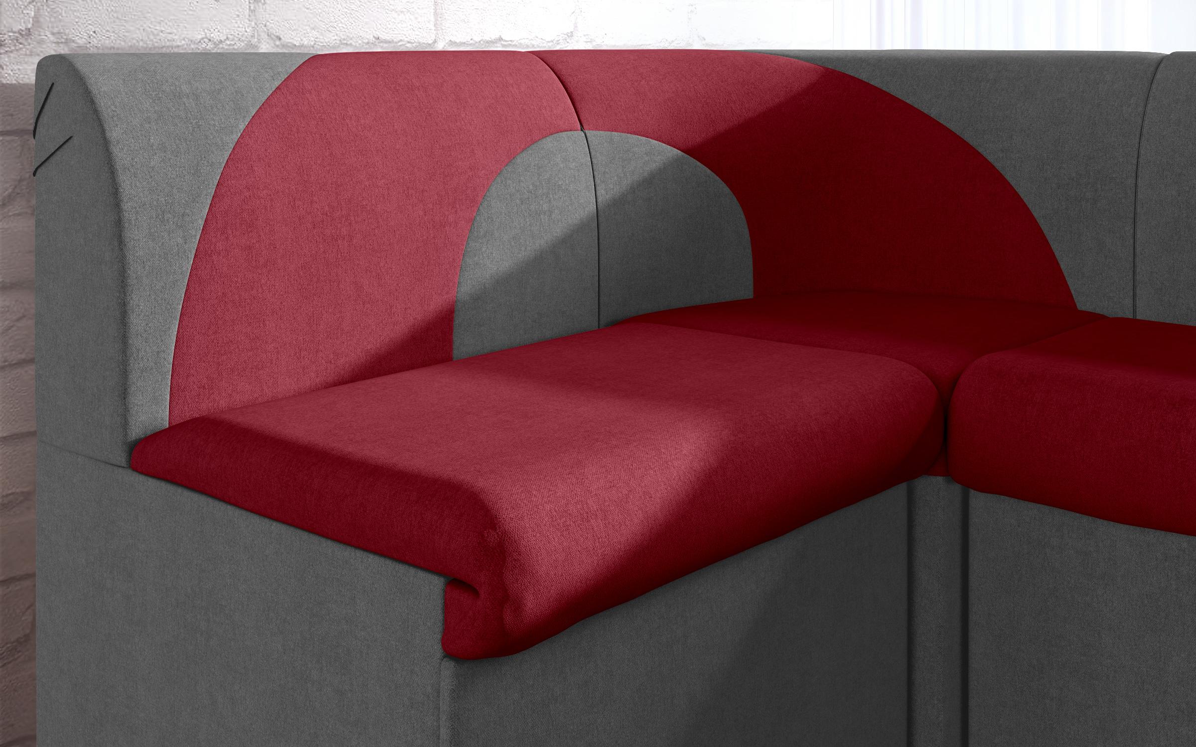 Γωνιακός καναπές κουζίνας  Ara mini, κόκκινο + γκρι  6