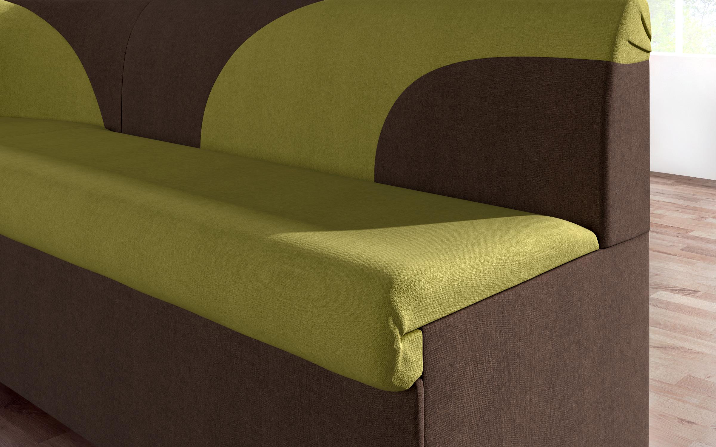 Γωνιακός καναπές κουζίνας  Ara mini, πράσινο + καφέ  7