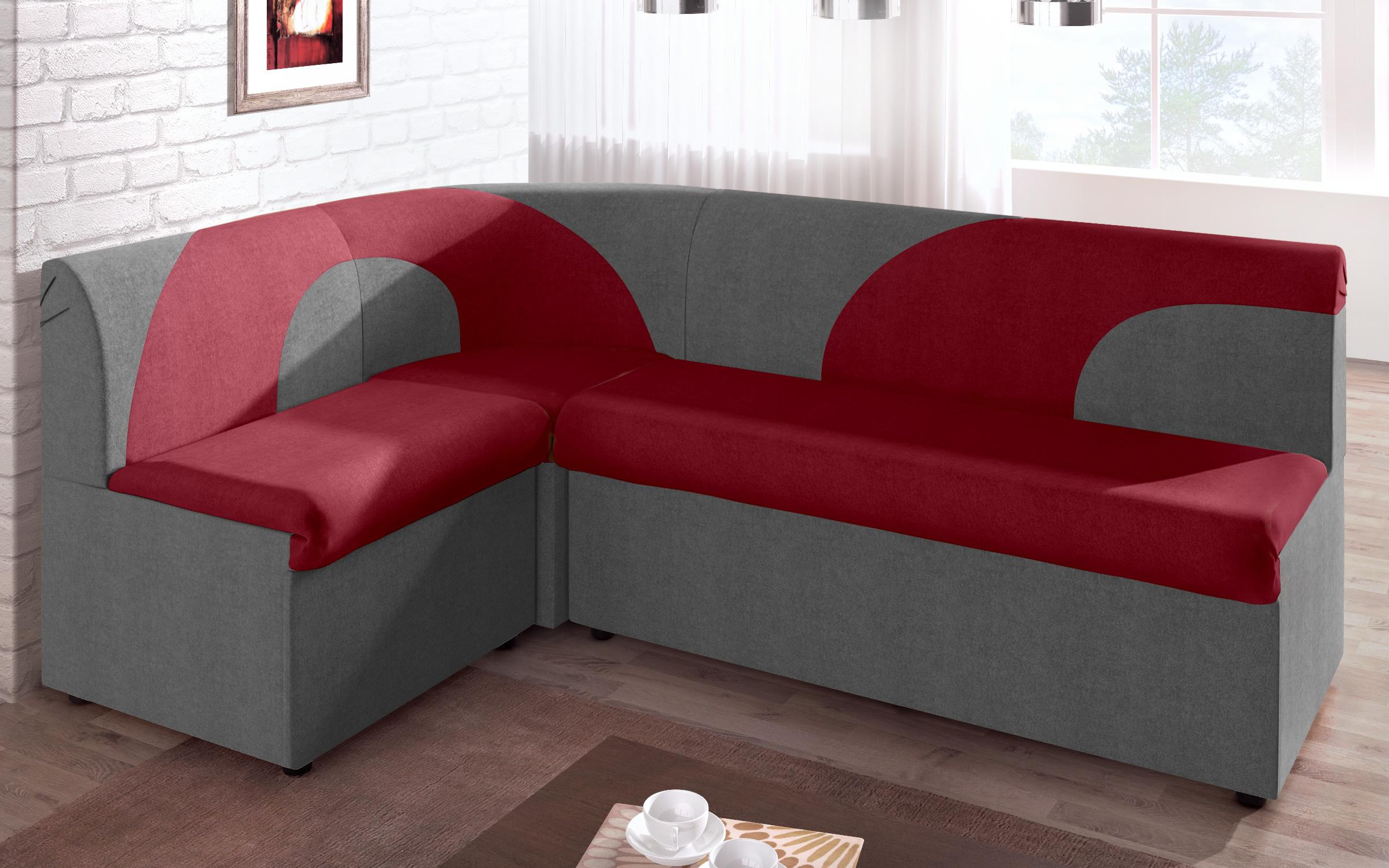 Γωνιακός καναπές κουζίνας  Ara mini, κόκκινο + γκρι  2