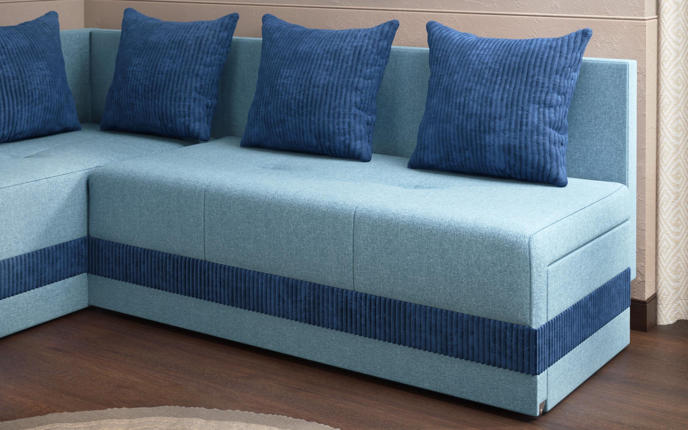 Γωνιακός καναπές κουζίνας Areti, τυρκουάζ + μπλε  6